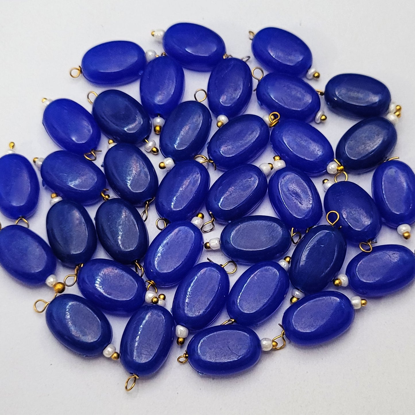 Lariya Chocolate Shape Oval Tablet Hanging Beads - Size 8x11 mm