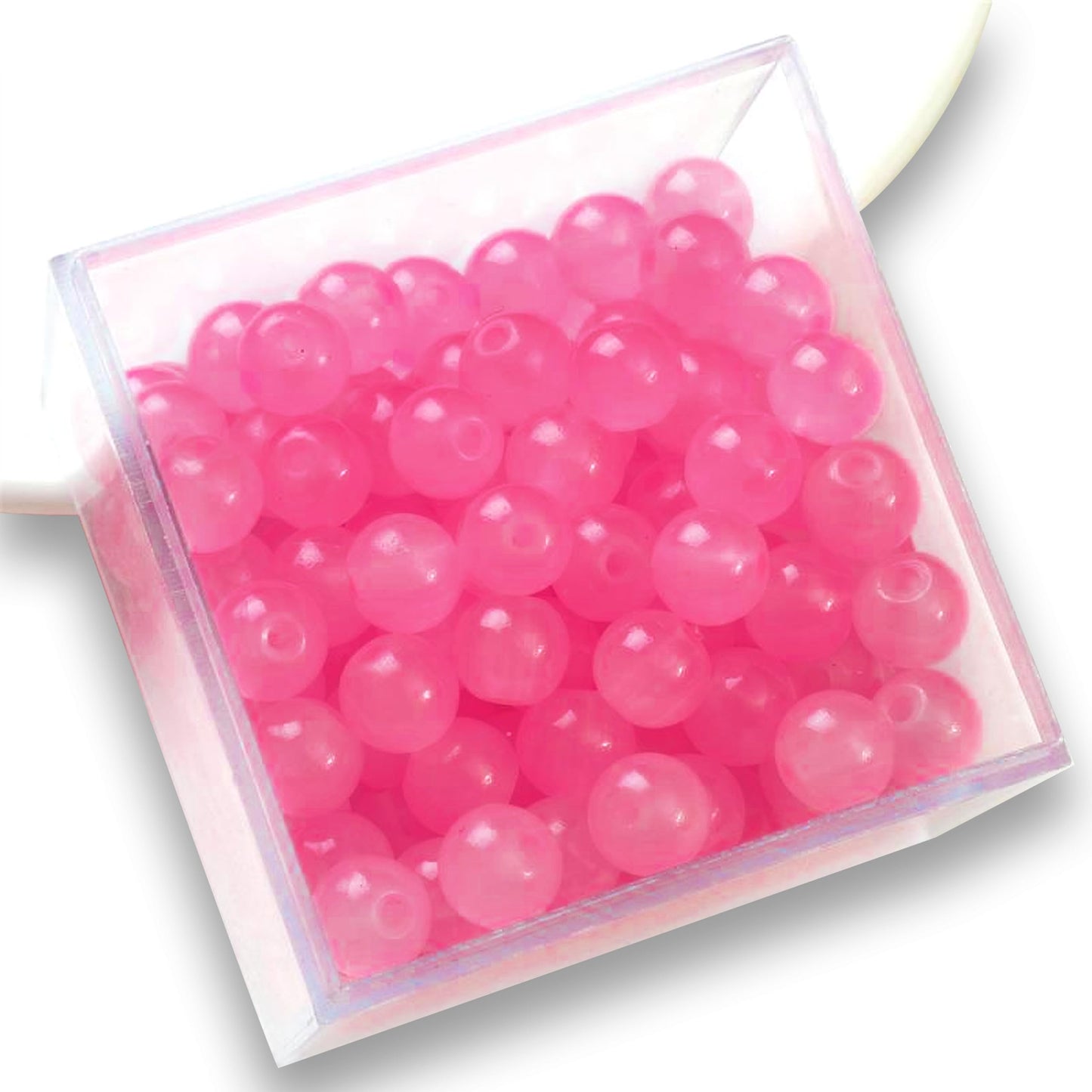 Dark pink and pearl 8mm beads give bracelet making, necklace making and DIY jewellery projects a neat visual lift.