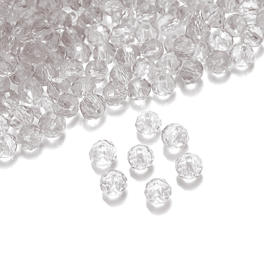 Clean decorative look comes through clearly in white and transparent 6mm and 90 grams beads for bracelet making, necklace making and DIY jewellery projects.