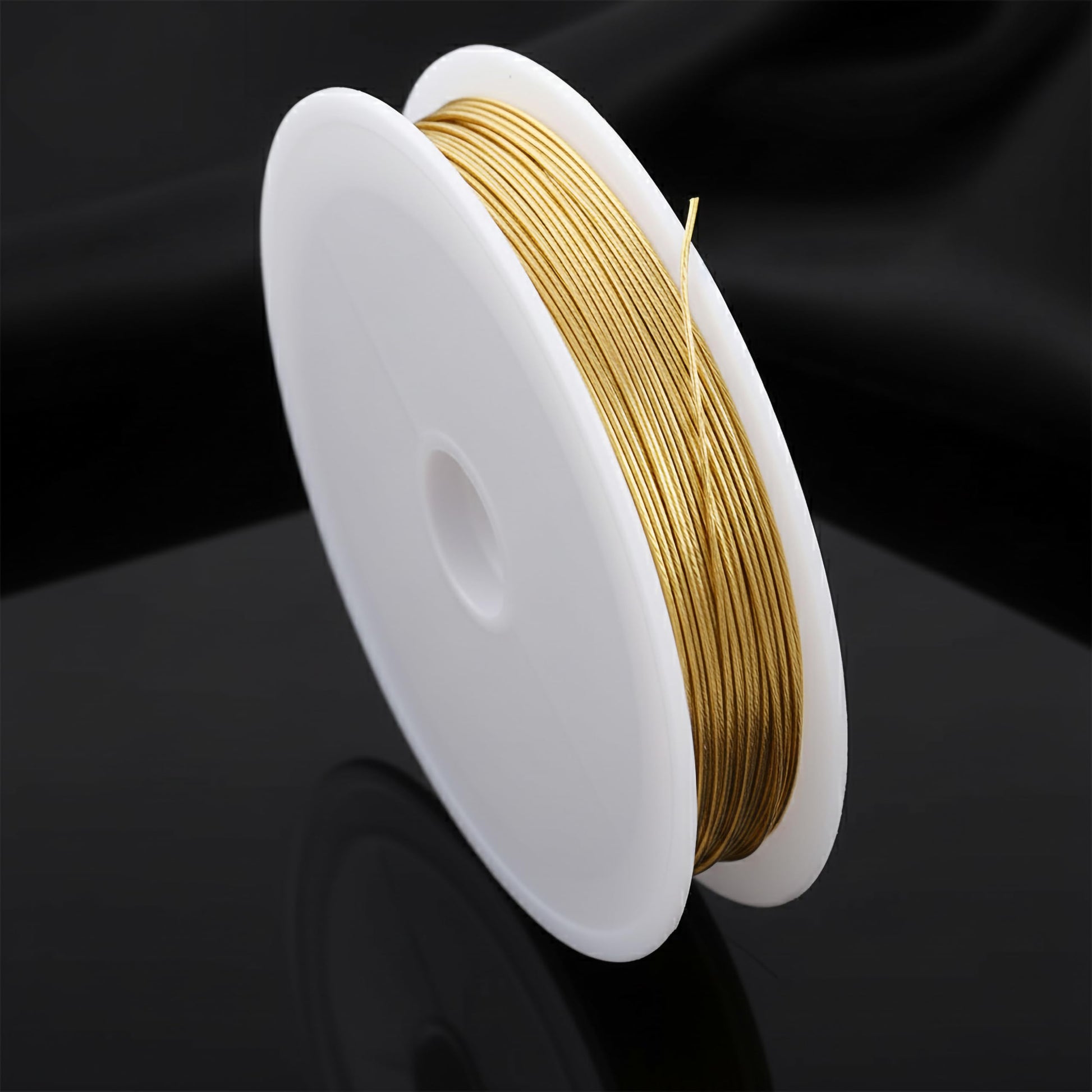 Make necklace designs feel complete with gold bracelet wire rolls for bead stringing.