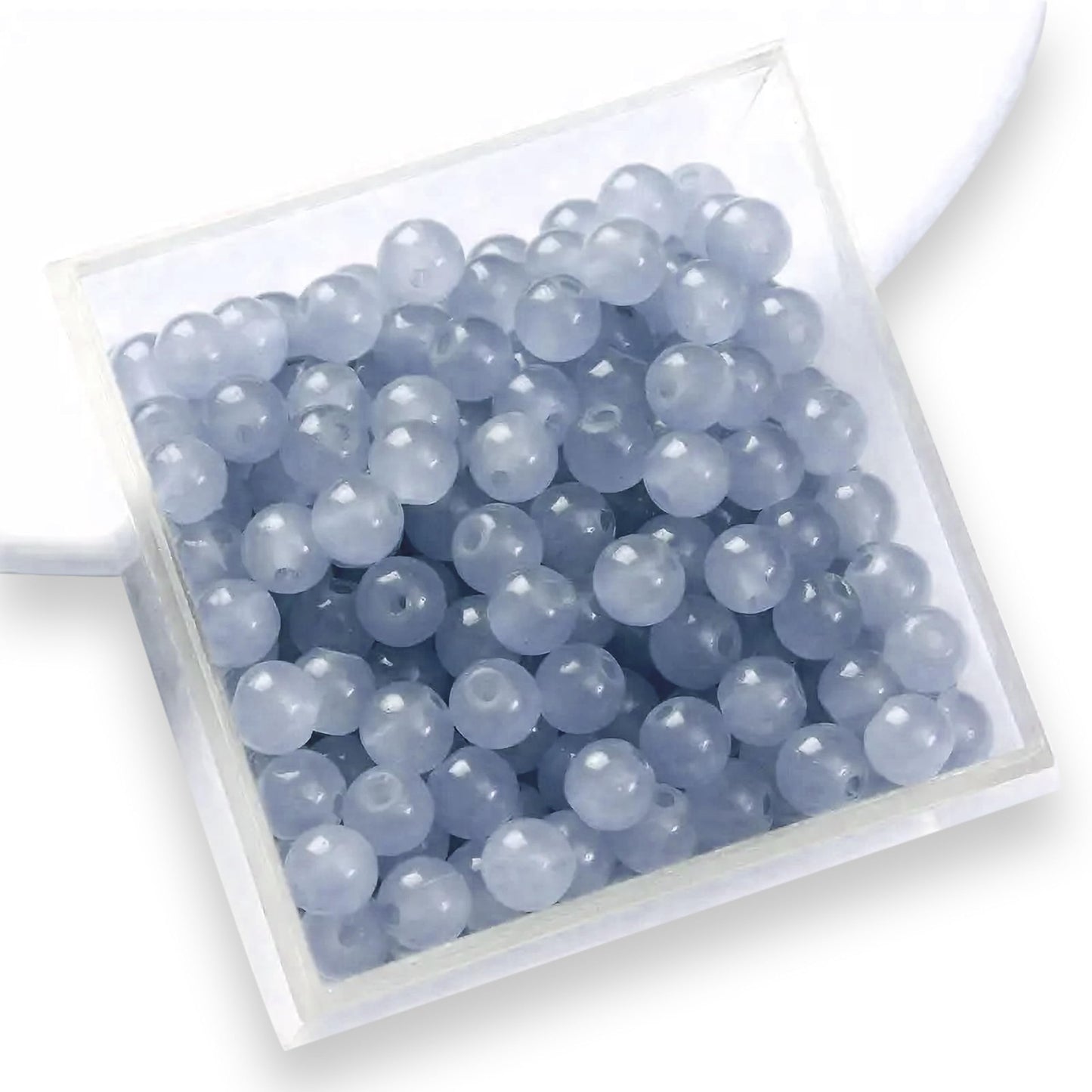 Use grey and pearl 6 mm and 6mm beads to finish bracelet making, necklace making and DIY jewellery projects with a clean decorative look.