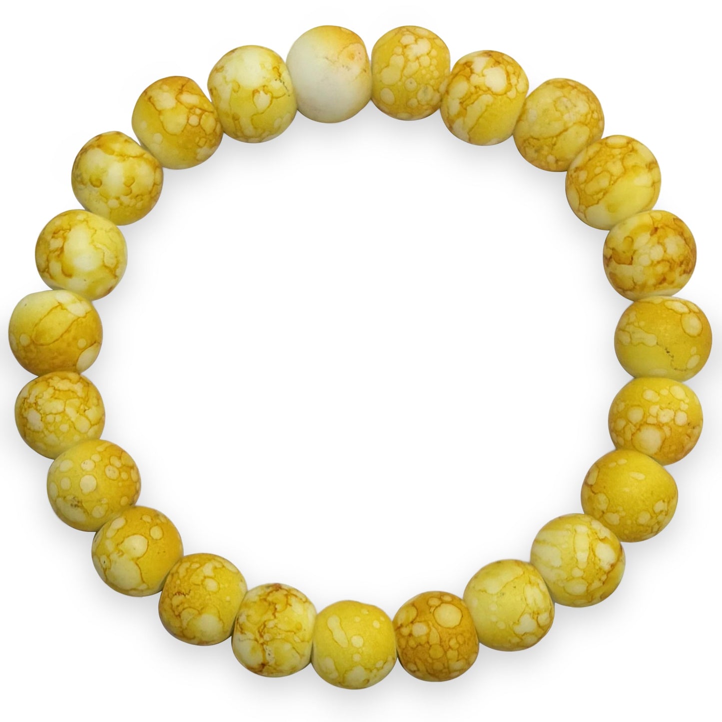 Add a soft marble accent to daily wristwear with a yellow beaded bracelet for girls.