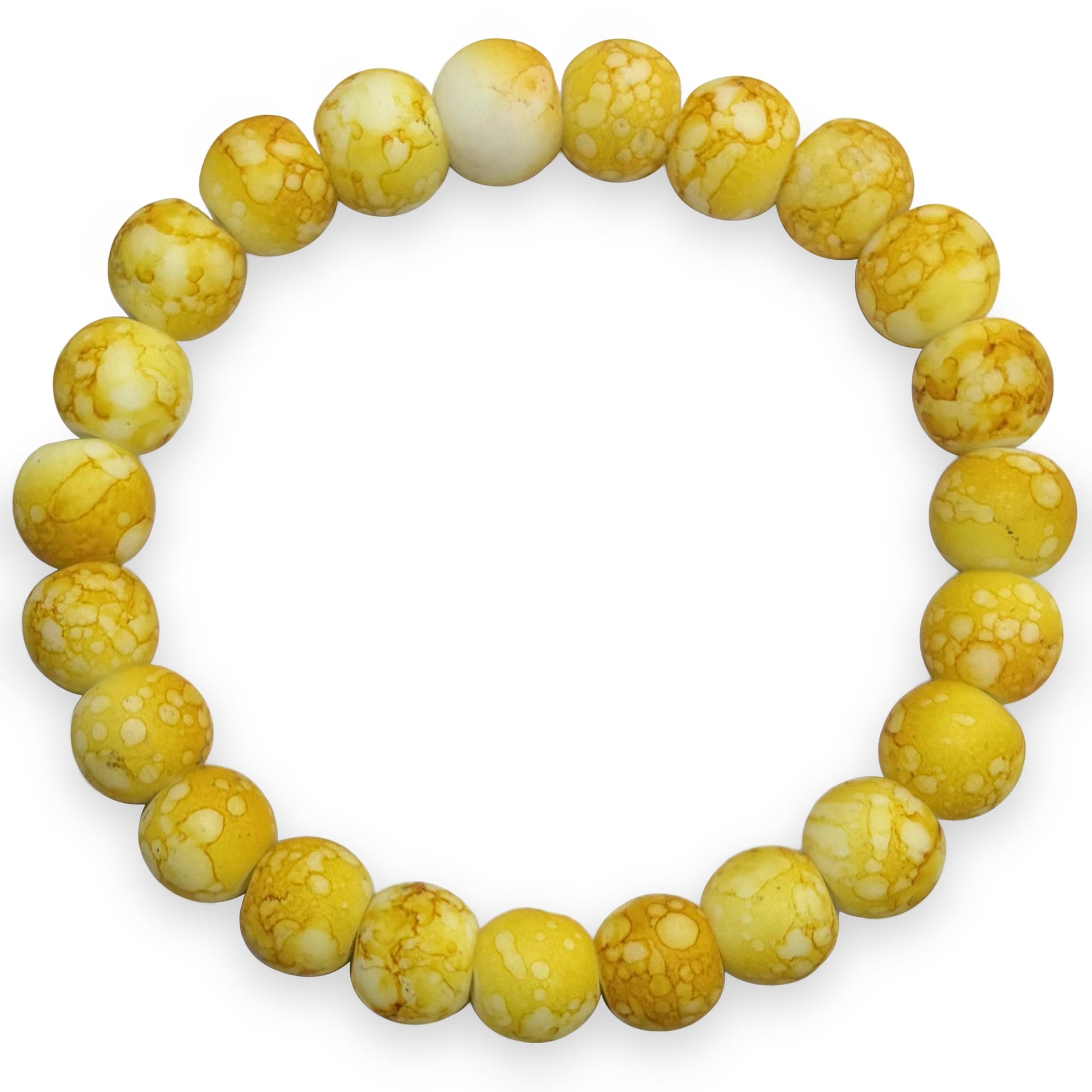 Add a soft marble accent to daily wristwear with a yellow beaded bracelet for girls.