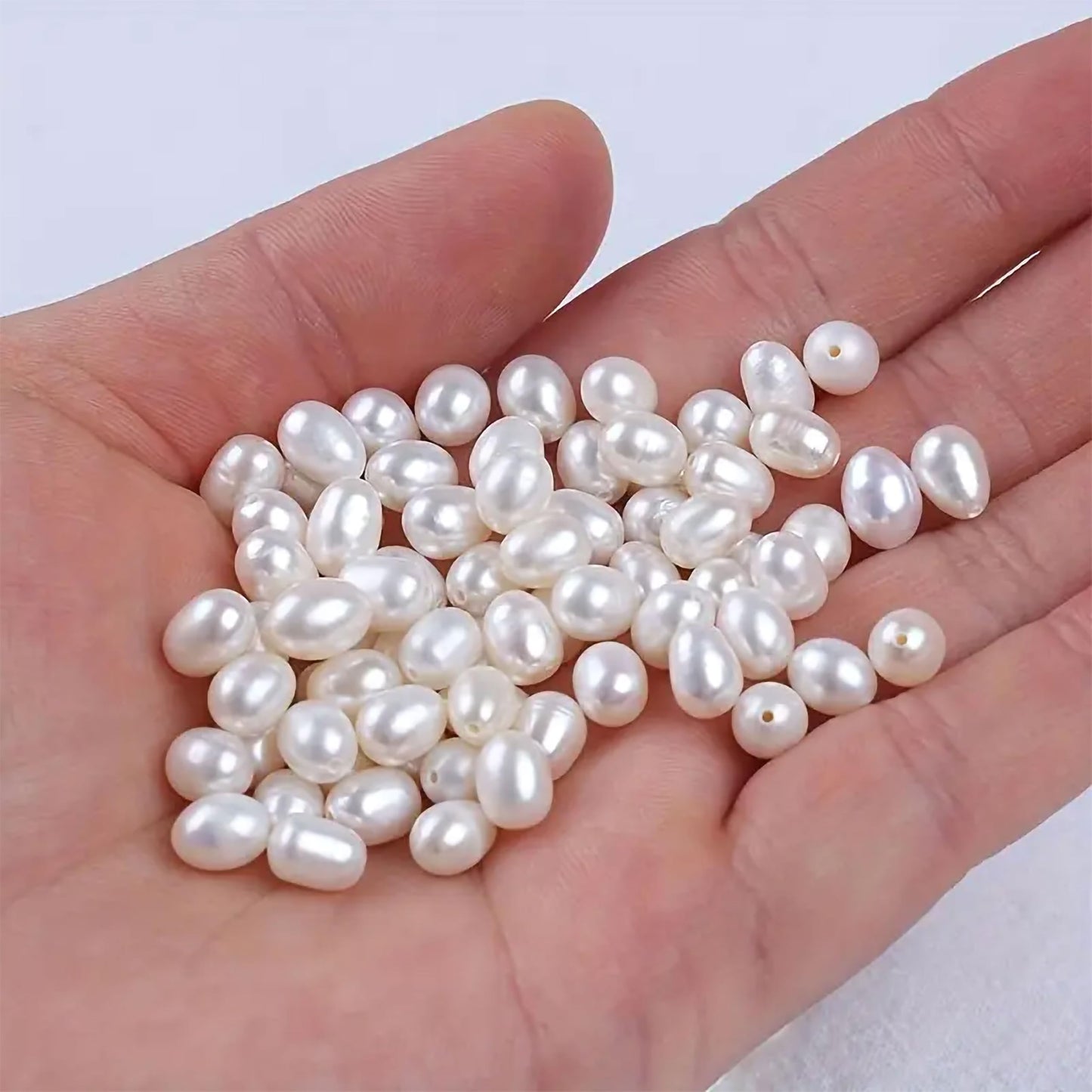 Offwhite 8x11mm and 90 gm beads make beading craft look more complete.