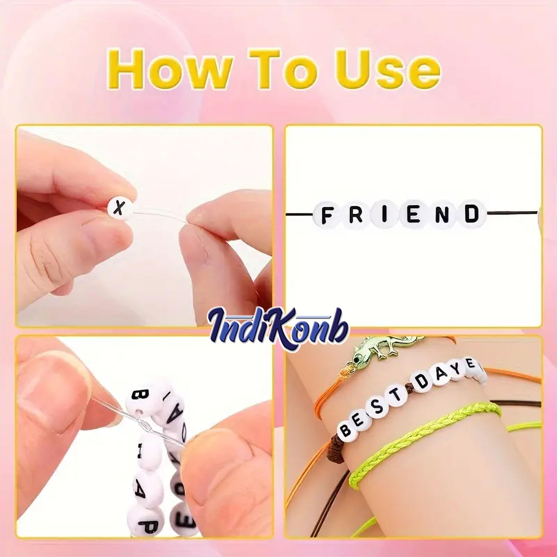In beading craft, without box and multicolour 6mm beads add depth and neat finishing.