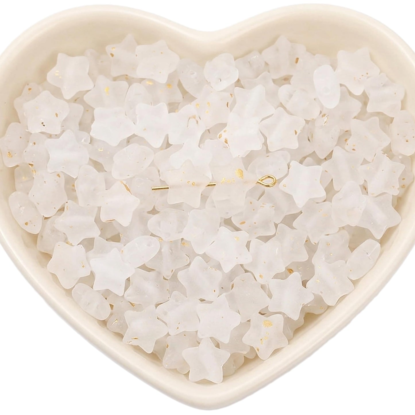Give handmade bracelet making a fresh accent through white star acrylic beads.