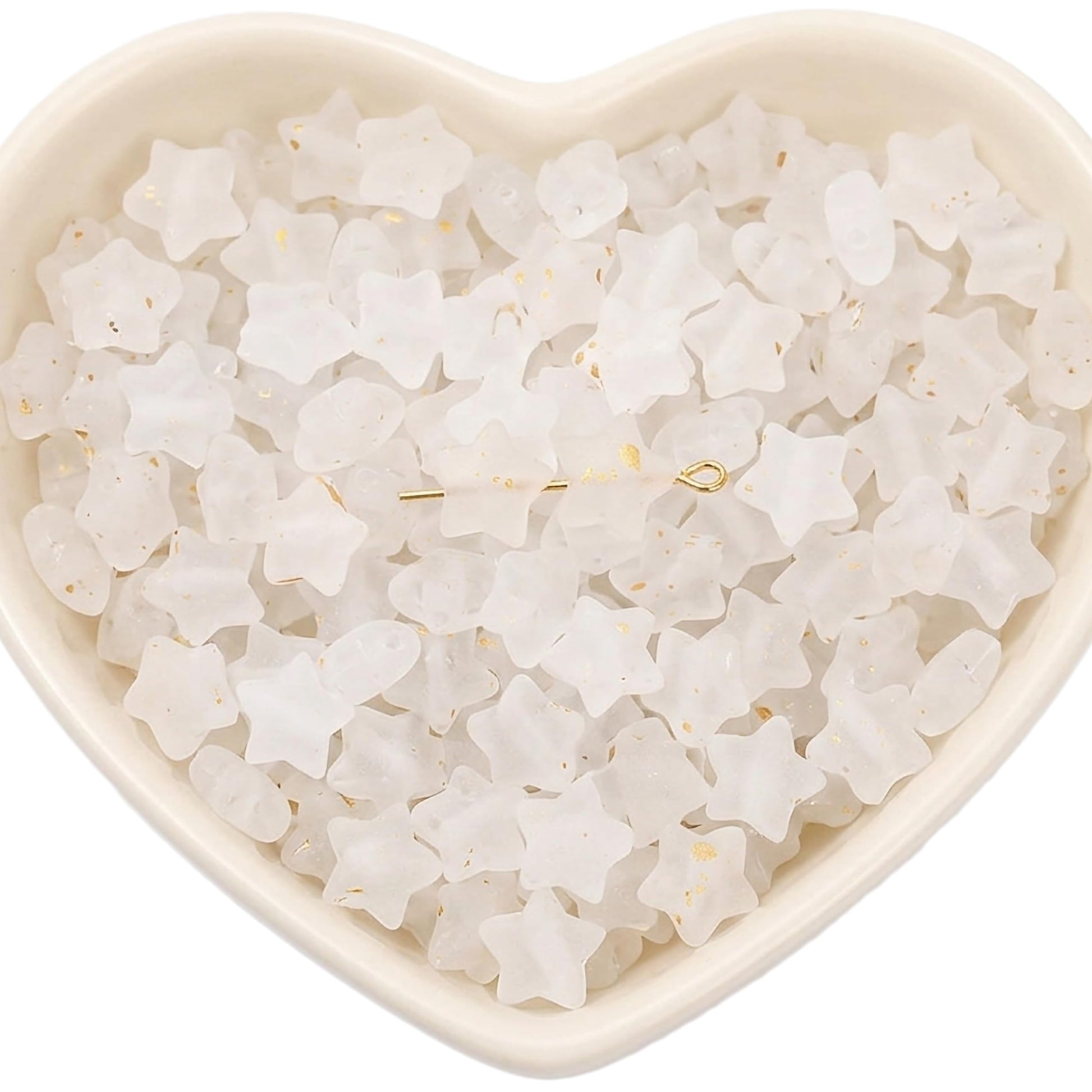 Give handmade bracelet making a fresh accent through white star acrylic beads.