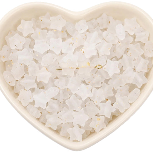 Give handmade bracelet making a fresh accent through white star acrylic beads.
