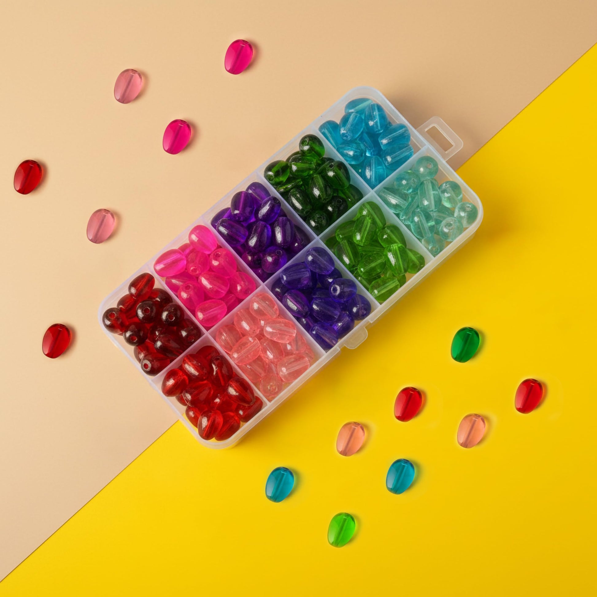Bring neat handmade detail to DIY jewelry projects and bracelet making through assorted light-catching small hanging beads.