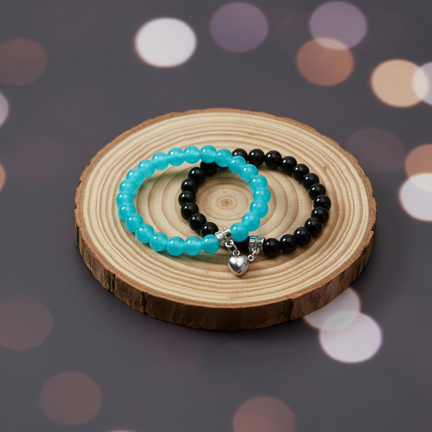 Add meaningful charm detail to everyday outfits with 5-pair matching bracelet bands.
