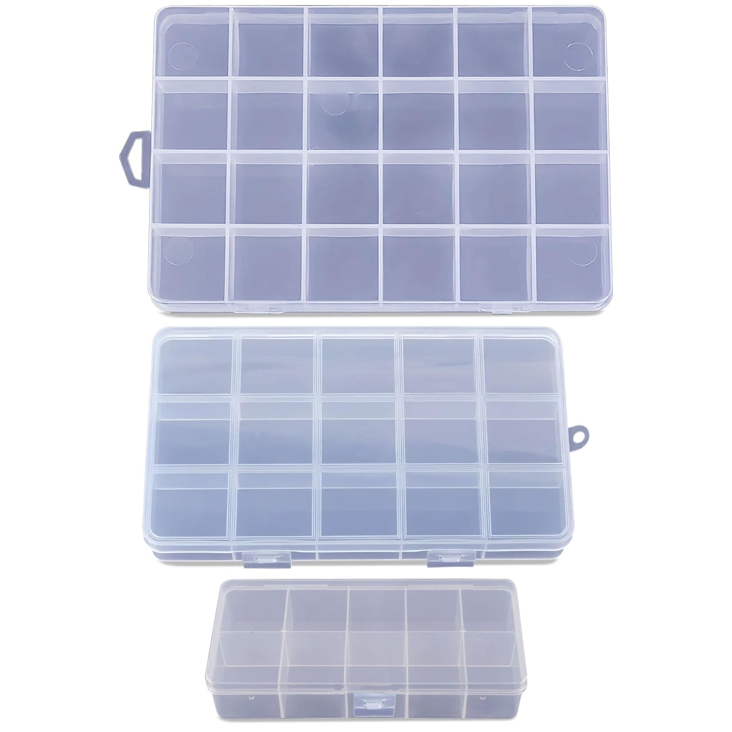 101524 Cells Transparent Plastic Organizer Box with Compartments. Main product image showing the full product layout.