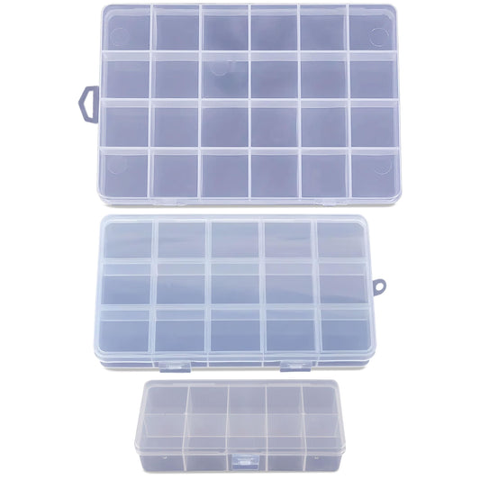 101524 Cells Transparent Plastic Organizer Box with Compartments. Main product image showing the full product layout.