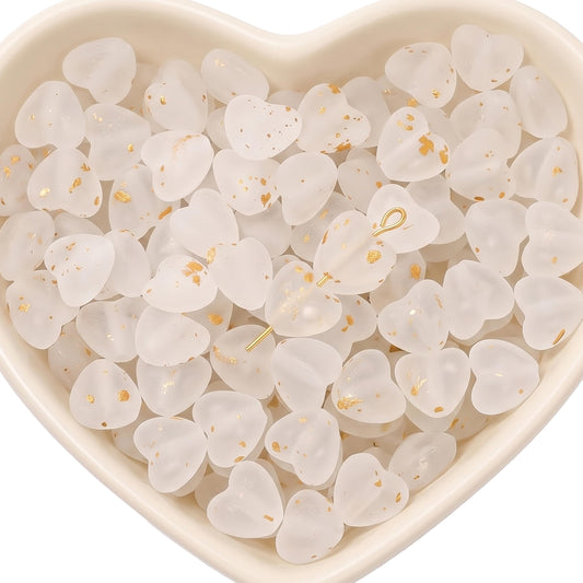 Cute frosted heart accents turn bracelet making into more expressive craft work.