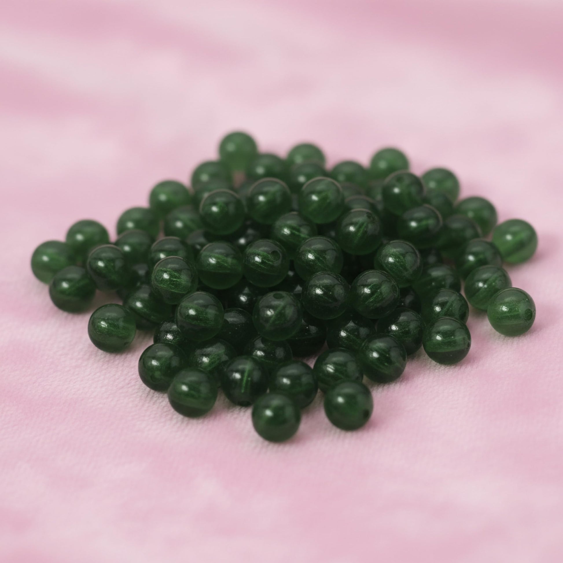 Transparent Rainbow Acrylic Beads for Jewellery Making Dark Green image 3
