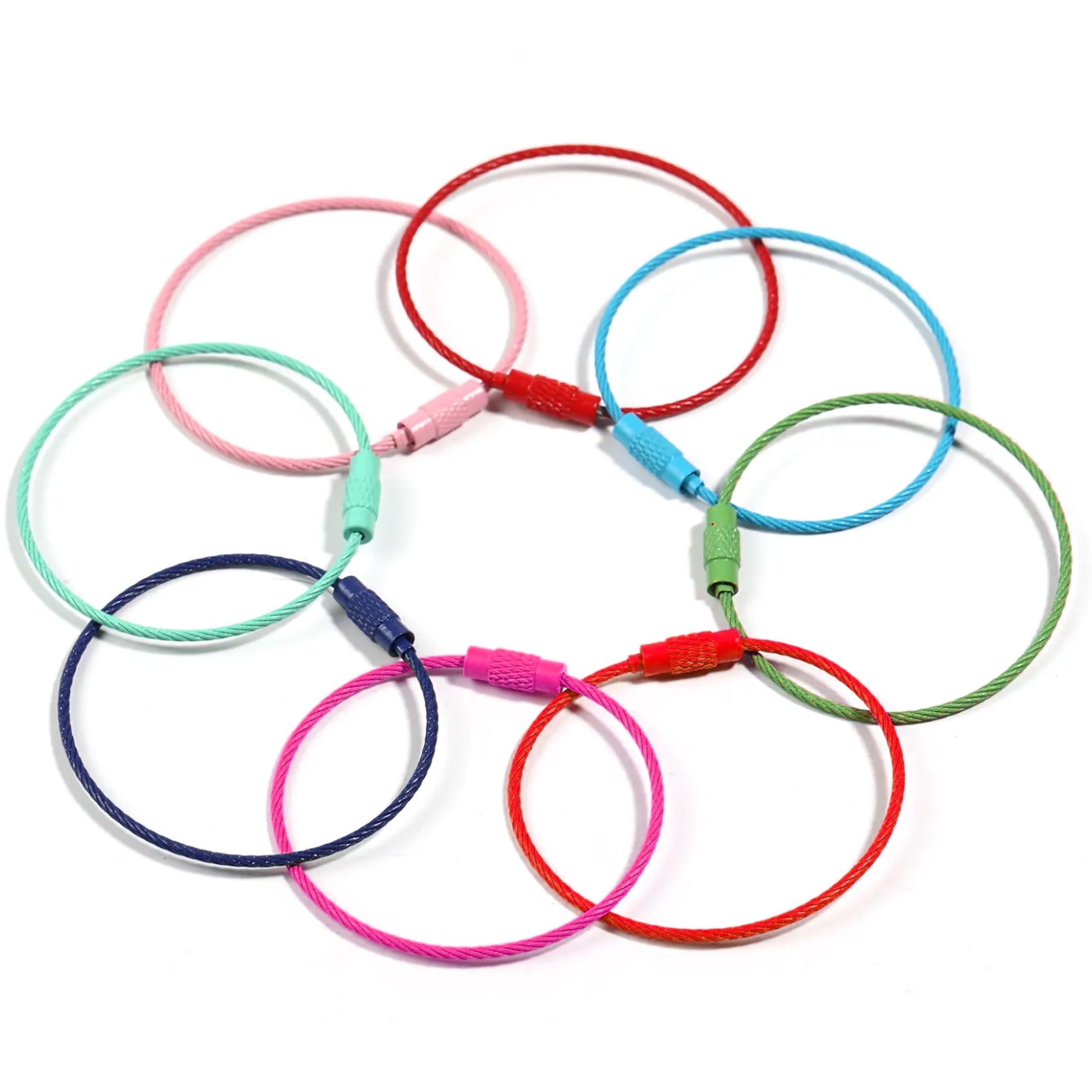 Bring handy craft connection into keys with locking metal cable connectors for tags.