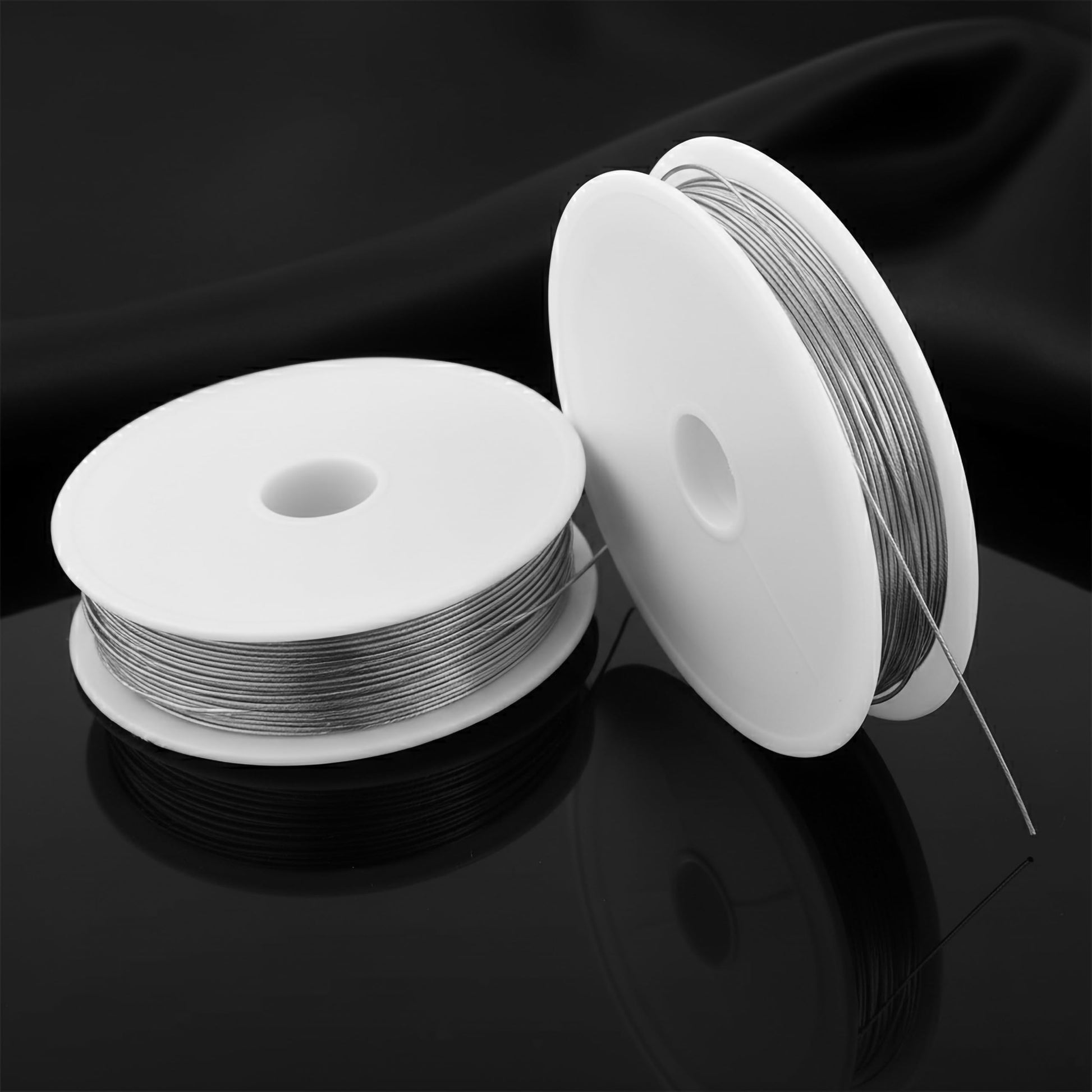 Let flexible beading wire spools add clean jewelry structure to necklace designs and bead stringing.