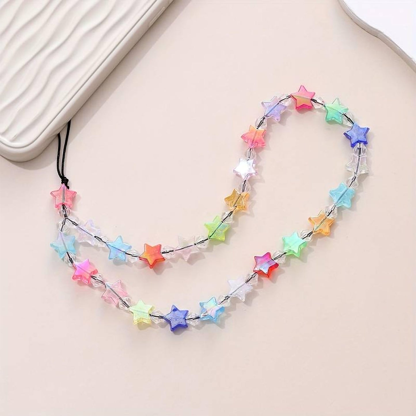 Multicolor Star Shaped Rainbow Beads - 8mm Plastic Craft Beads