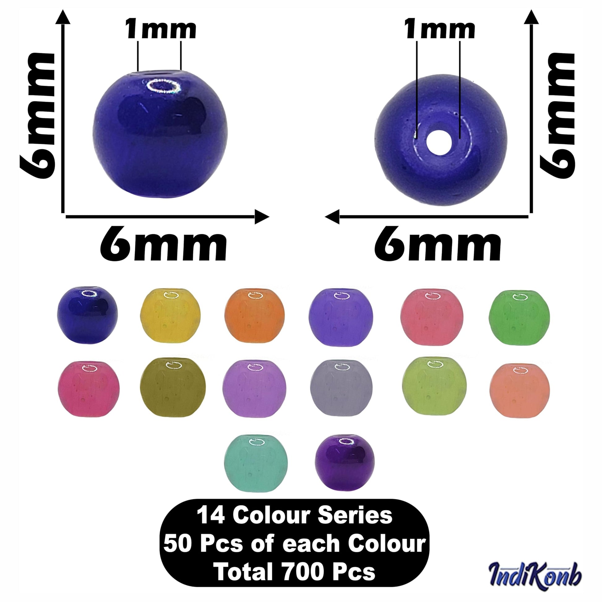 With multicolour and pearl 6mm beads, DIY jewellery projects gets a neat craft texture.