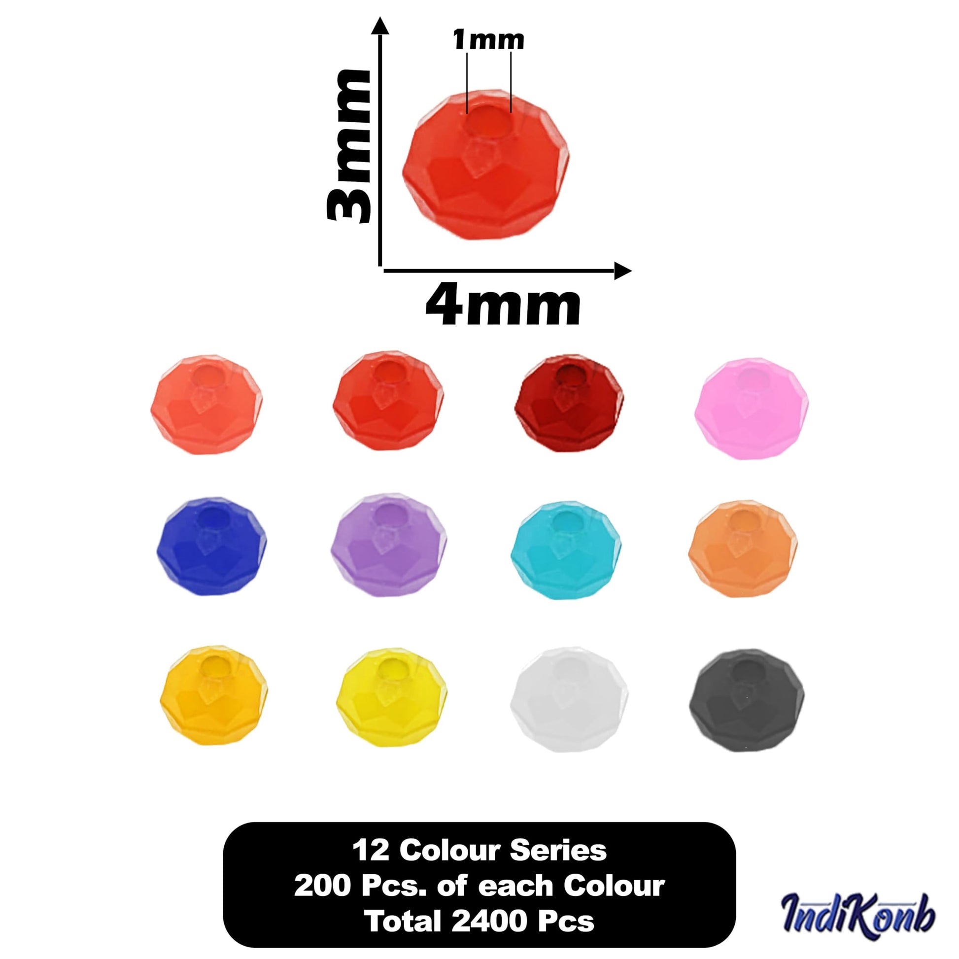 The handmade beadwork accent to handmade projects finish of multicolour 4mm beads works nicely in necklace making and DIY jewellery projects.