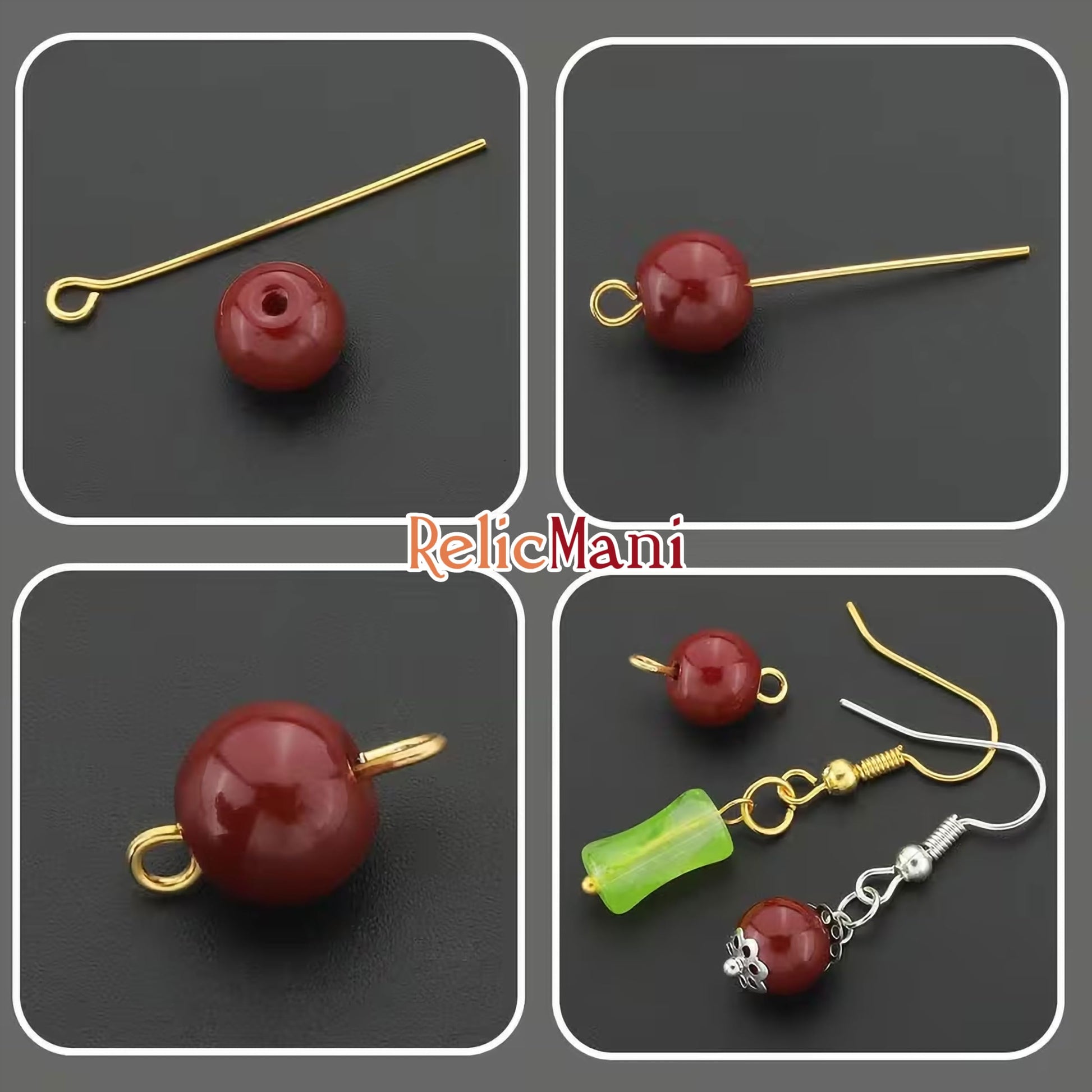 Jewellery Making Kit with Chain Hooks Jump Rings Pins Clasps Silver and Gold image 5