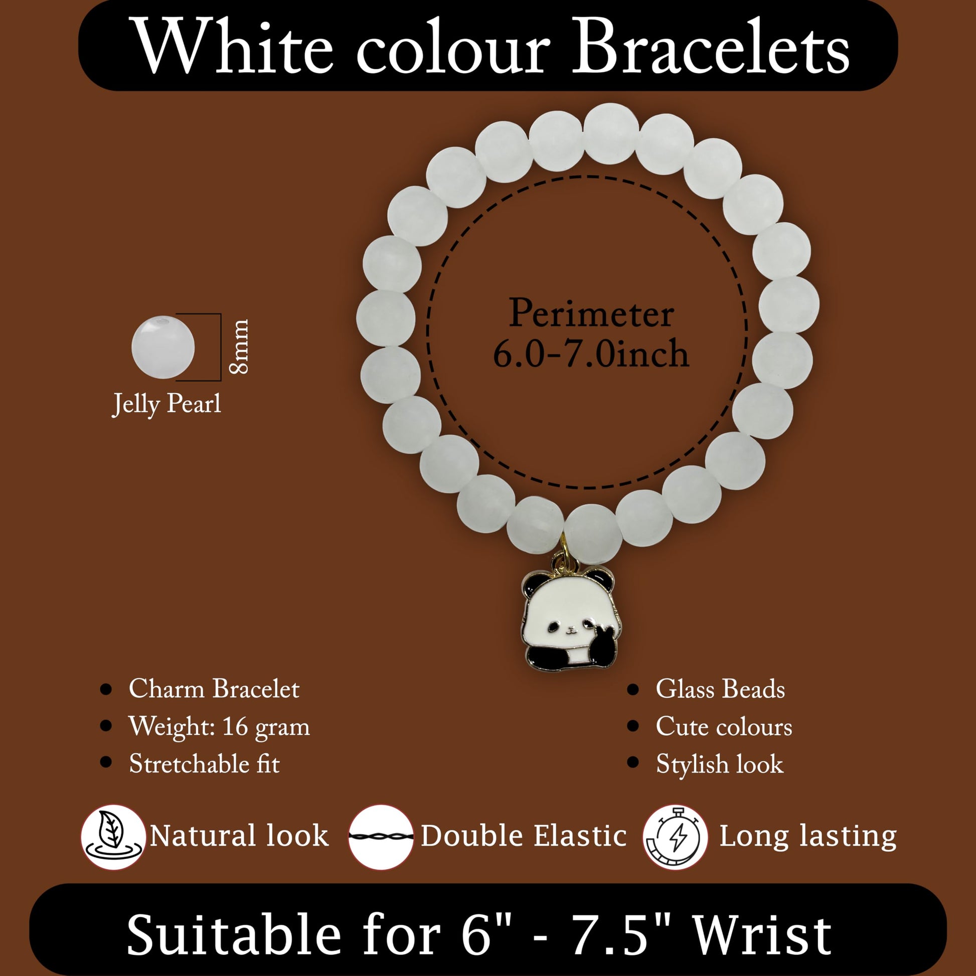 Layer friendship bracelets with white beads for a playful stack-ready wrist look.