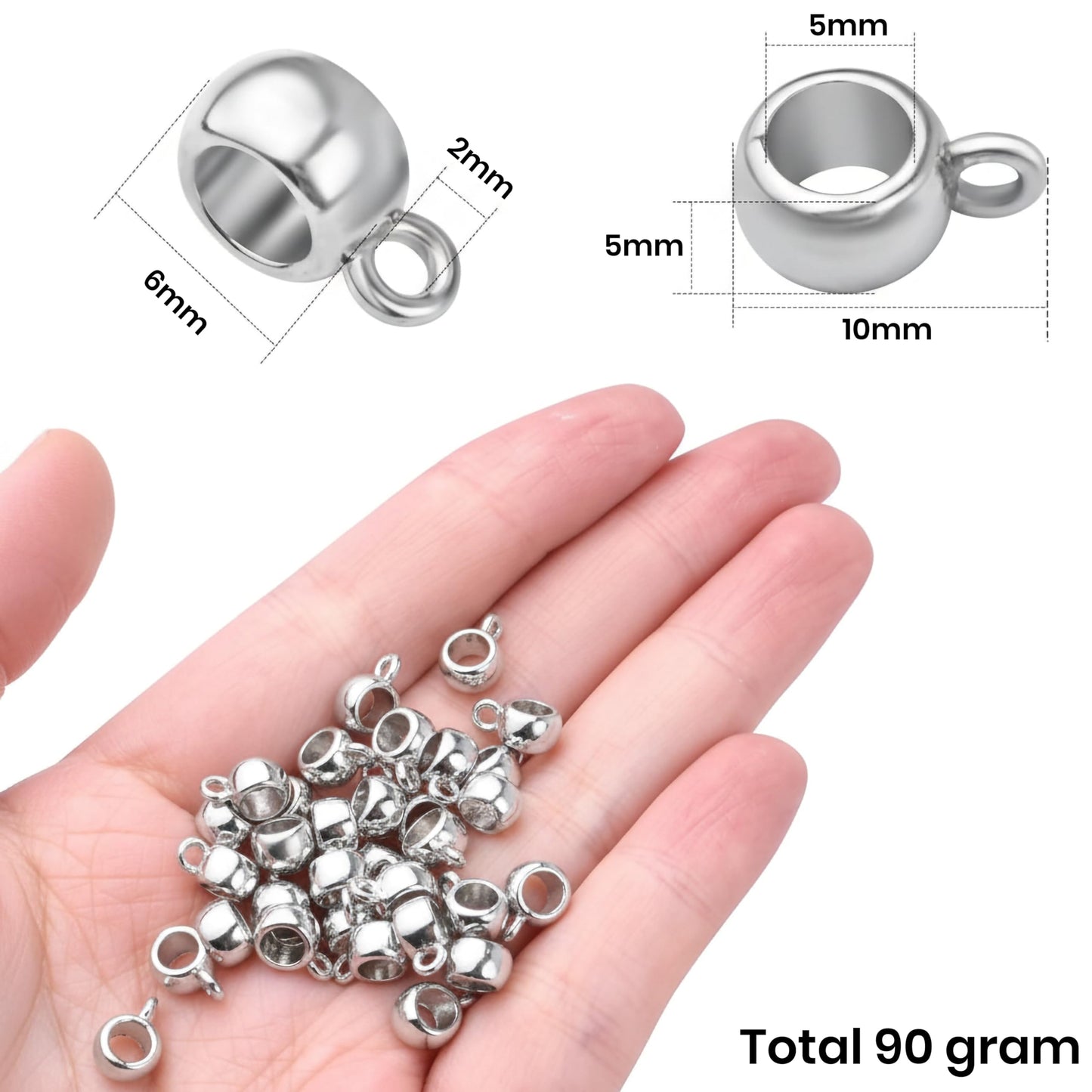 Oxidized Silver Jewellery Raw Material Set, Tibetan Spacer silver01 image 2