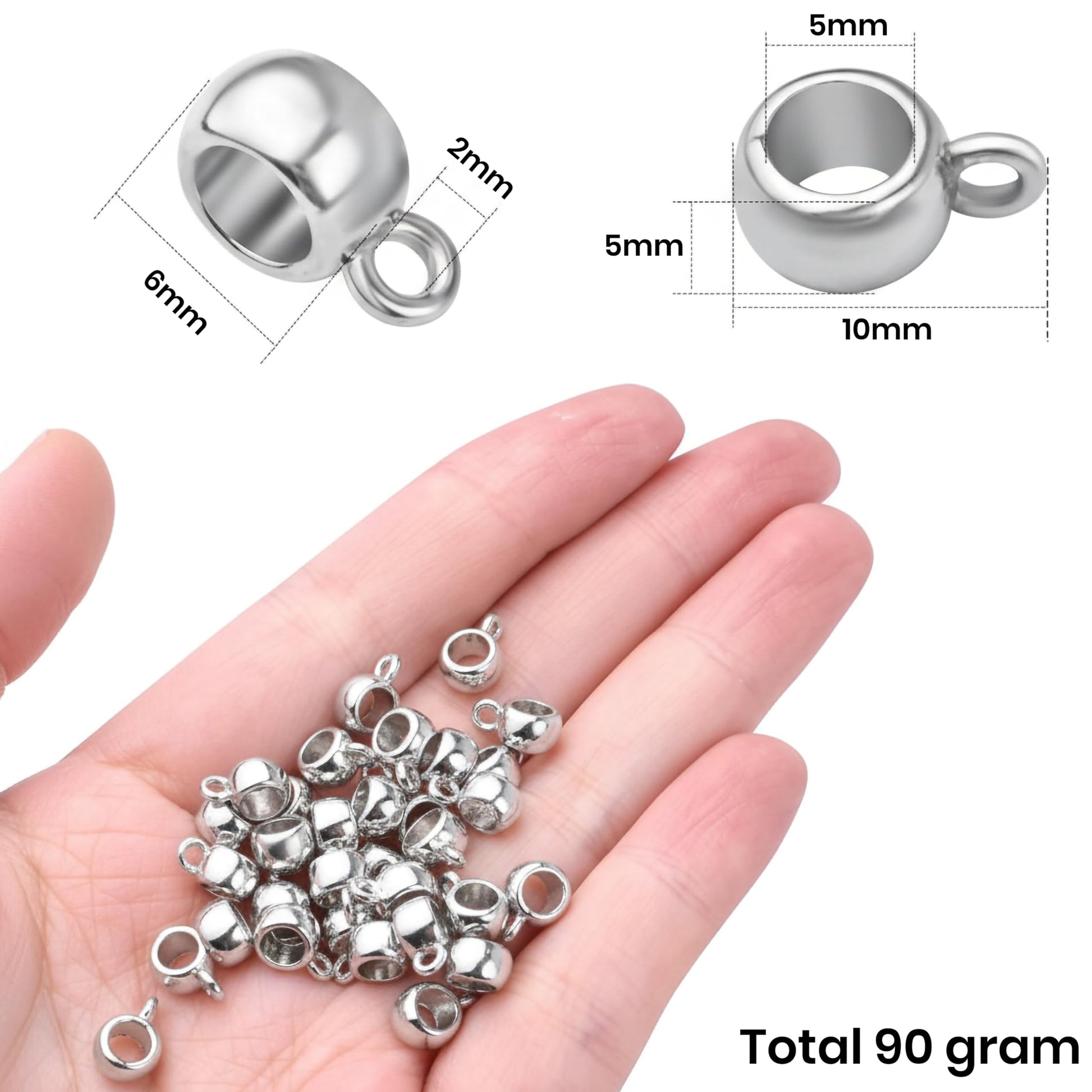 Oxidized Silver Jewellery Raw Material Set, Tibetan Spacer silver01 image 2