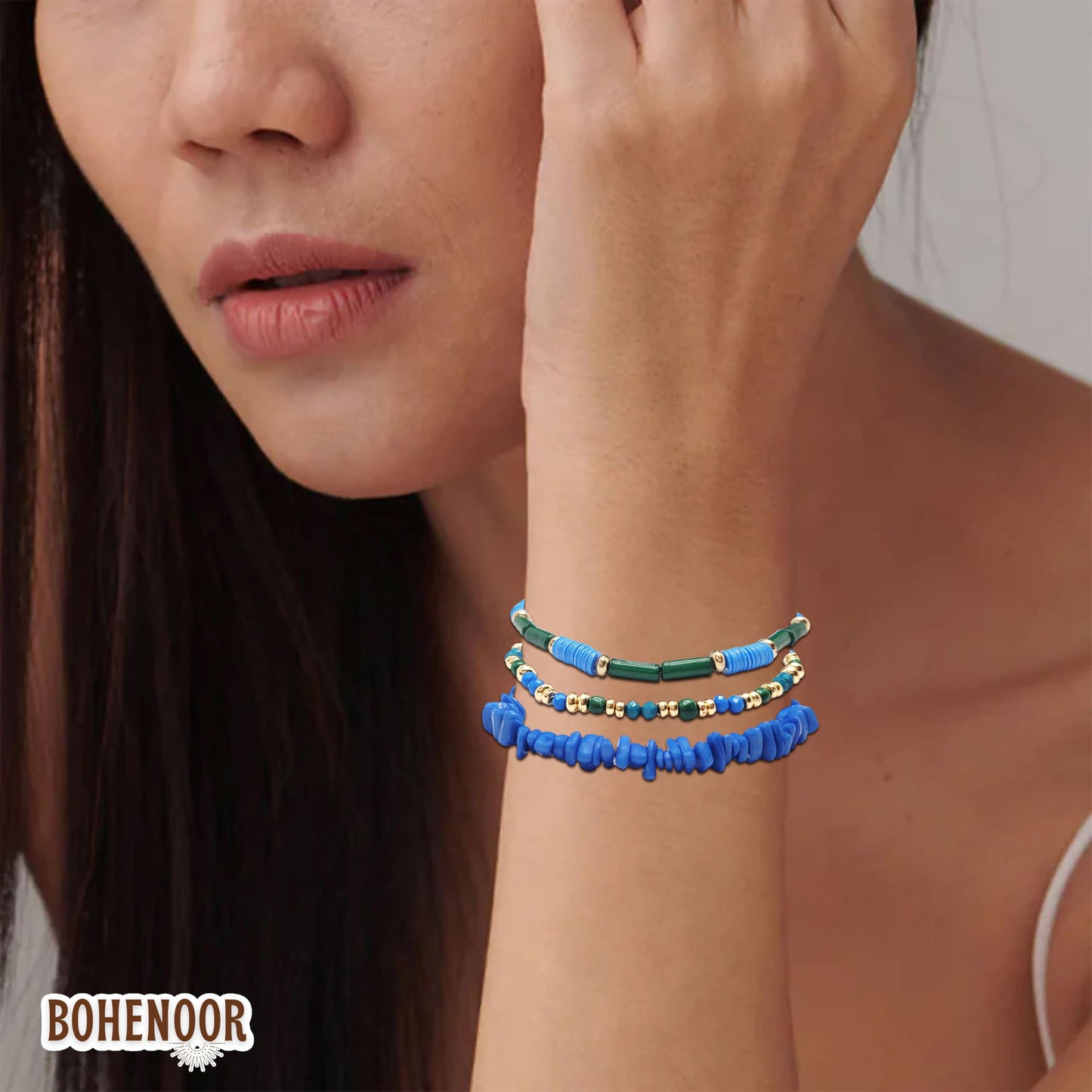 Use multicolour plastic and elastic bracelet to finish party wear and gifting with a polished handmade look to handmade projects.
