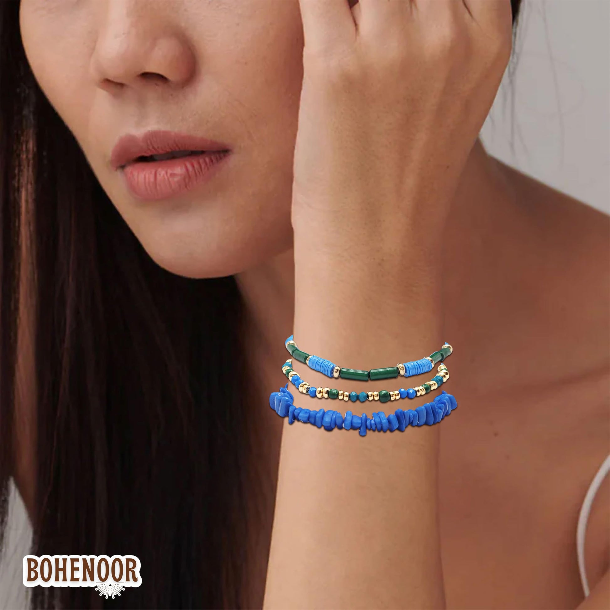 Use multicolour plastic and elastic bracelet to finish party wear and gifting with a polished handmade look to handmade projects.