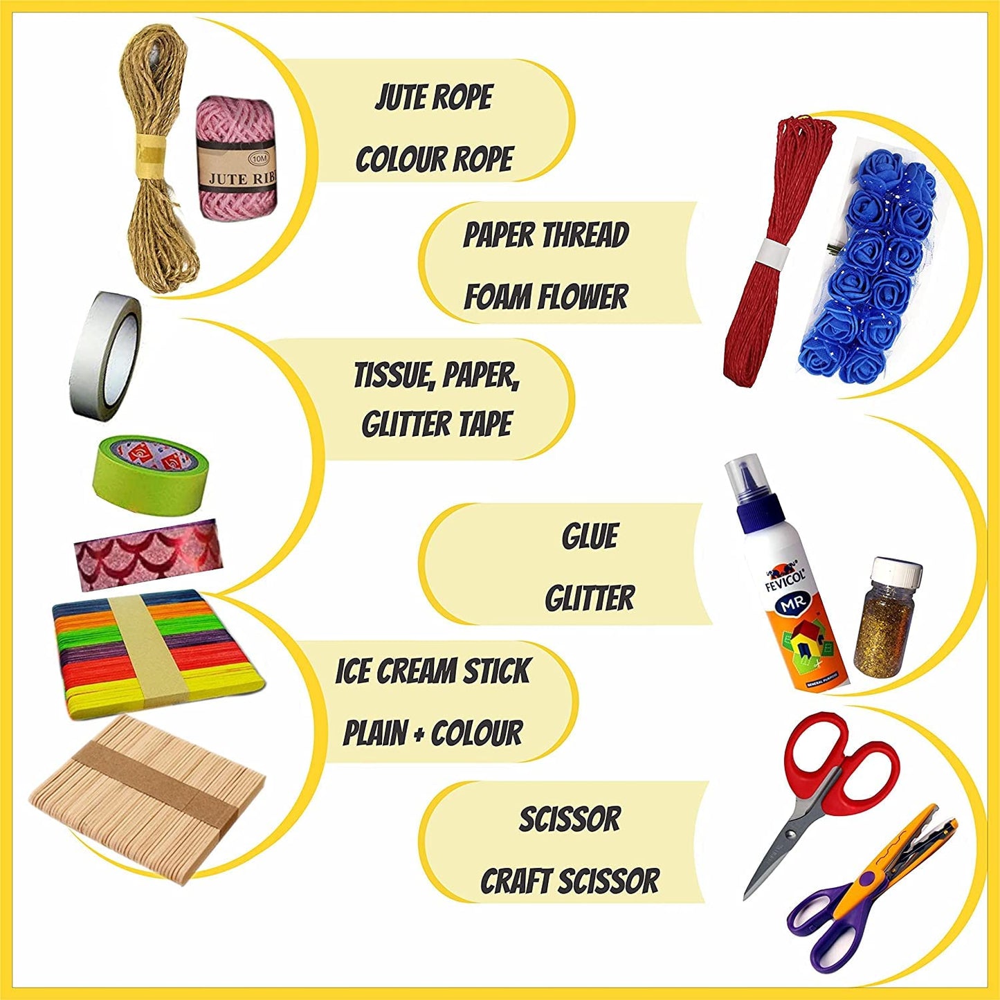Glue gun and mega art kit and cream large art and craft kit adds useful detail to gift making and kids art activities.