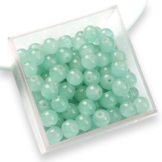 Bracelet making, necklace making and DIY jewellery projects benefits from aqua and blue 8mm beads and clean decorative look.