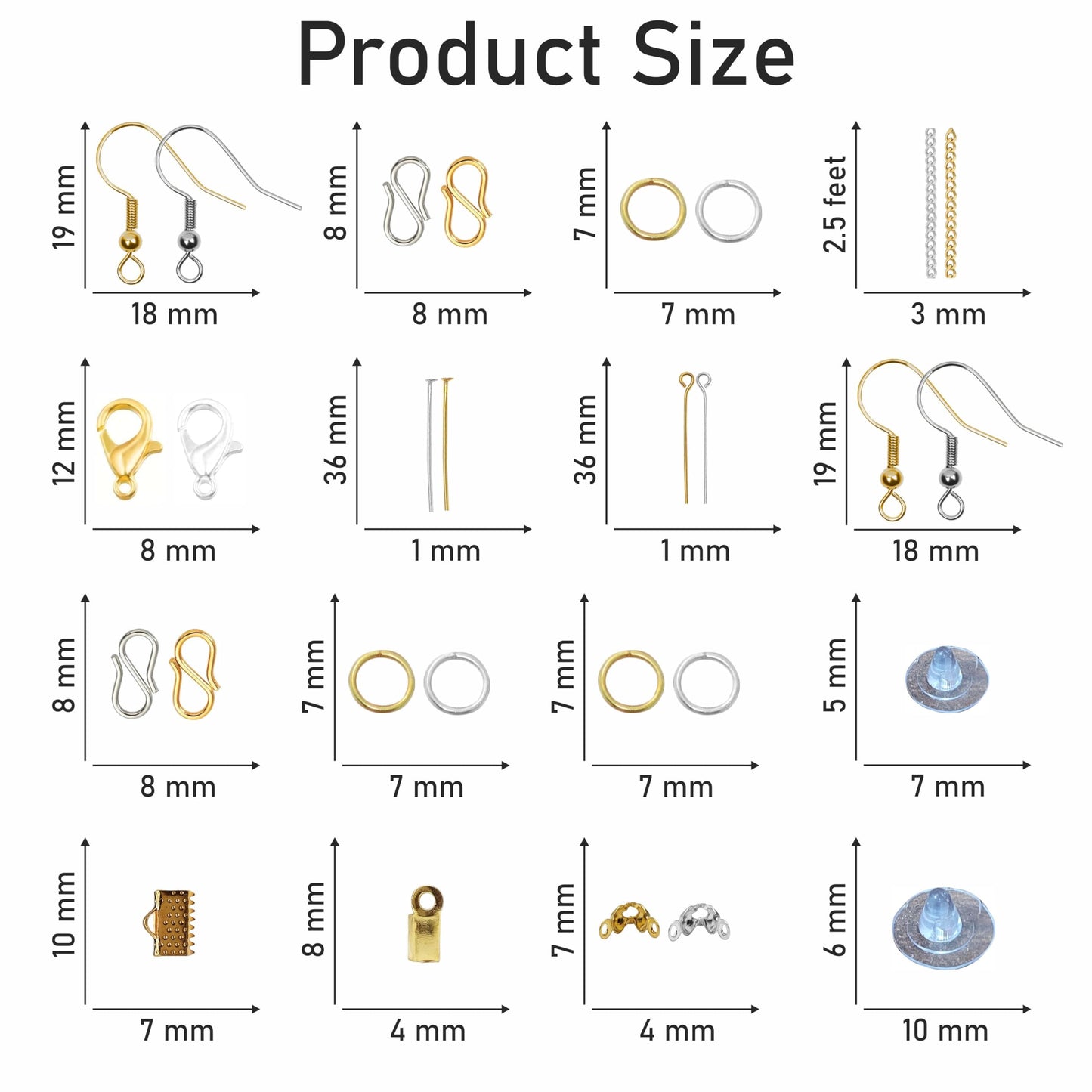 A clean option for creative bead projects, multicolour and gold metal jewellery making kit adds a useful craft activity set, useful in gift making and DIY jewellery making.