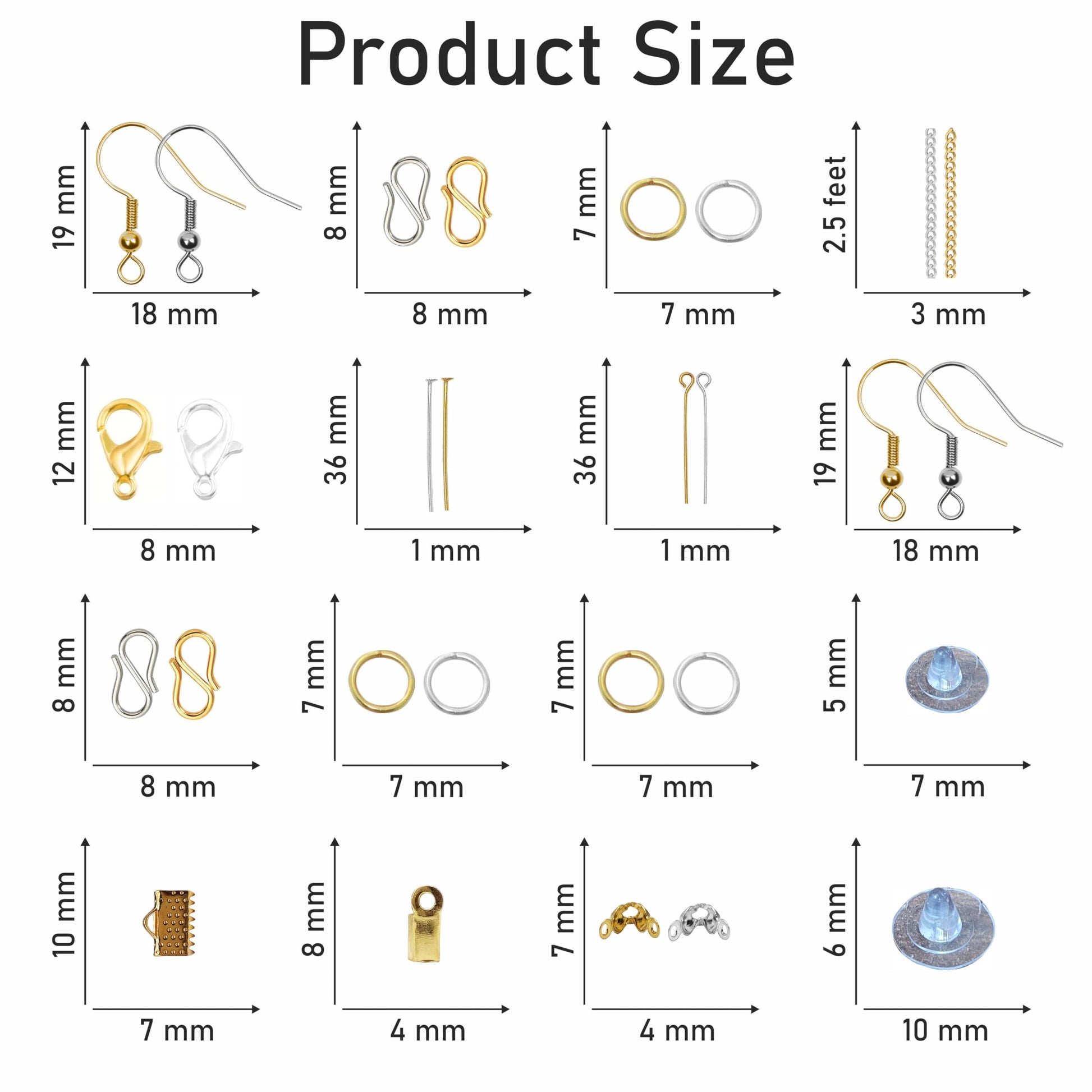 A clean option for creative bead projects, multicolour and gold metal jewellery making kit adds a useful craft activity set, useful in gift making and DIY jewellery making.