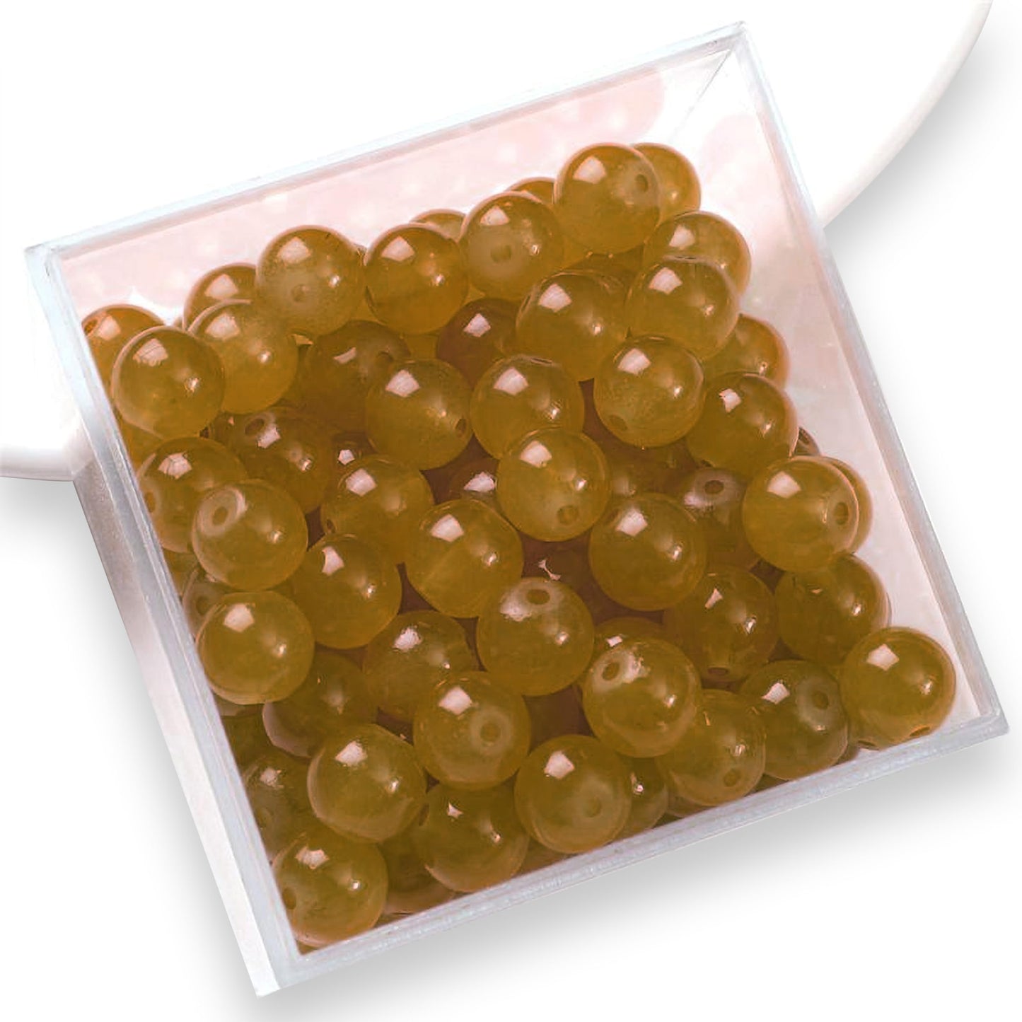 Use golden brown and pearl 8mm beads for bracelet making, necklace making and DIY jewellery projects when the design needs a clean decorative look.