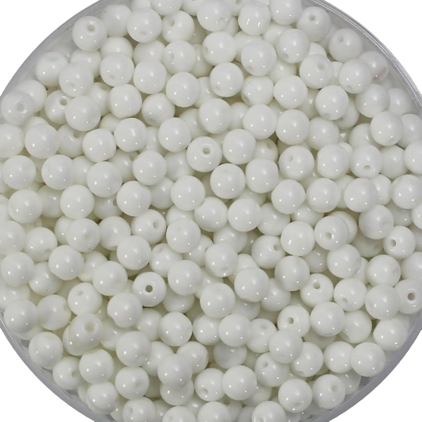 White and silver 6mm beads help add a clean decorative look to bracelet making, necklace making and DIY jewellery projects.