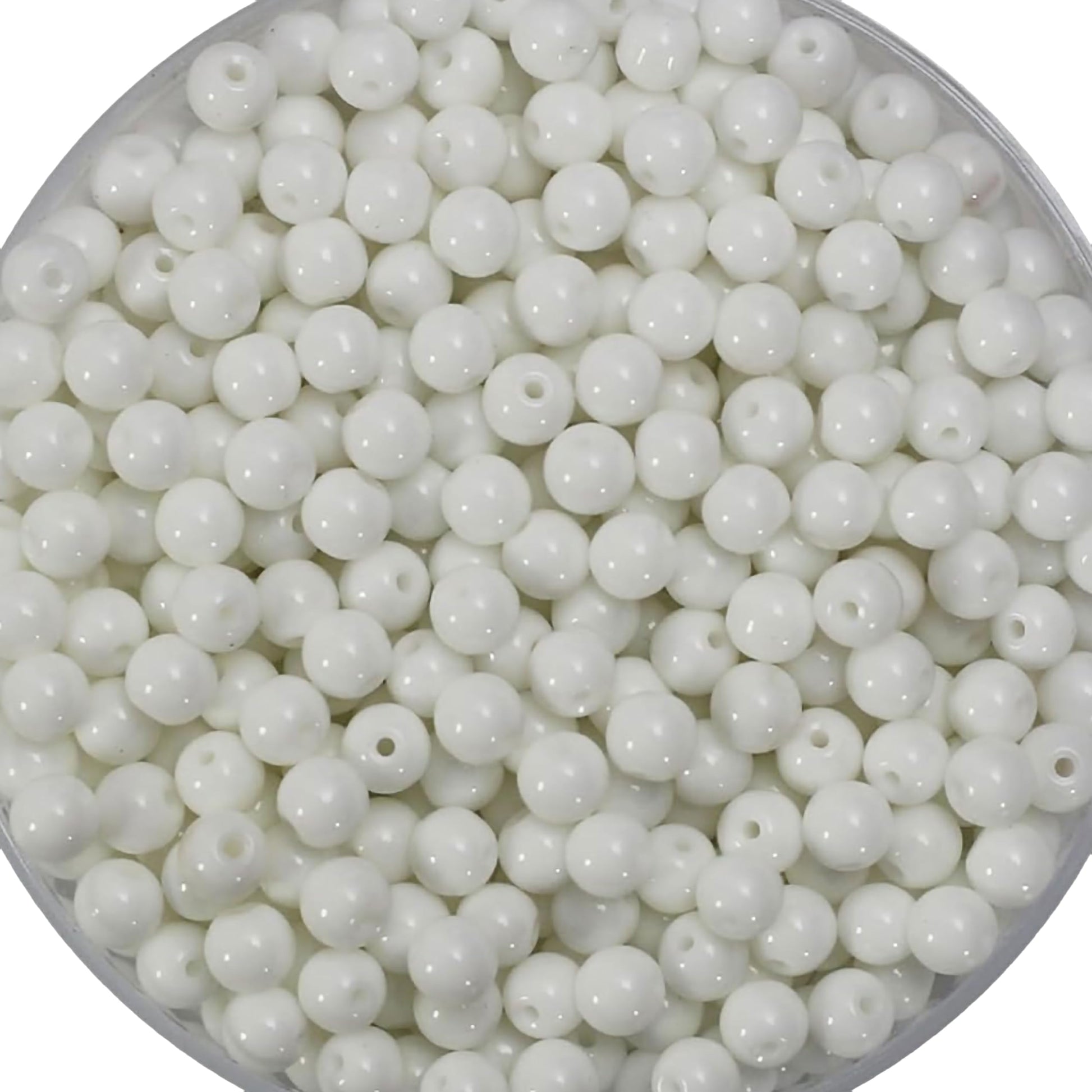 White and silver 6mm beads help add a clean decorative look to bracelet making, necklace making and DIY jewellery projects.