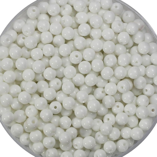 White and silver 6mm beads help add a clean decorative look to bracelet making, necklace making and DIY jewellery projects.