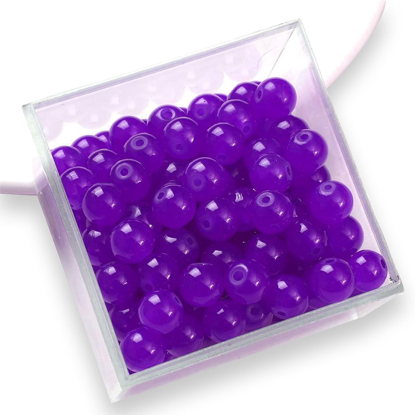 With purple and pearl 8mm beads, bracelet making, necklace making and DIY jewellery projects gets a clean decorative look.