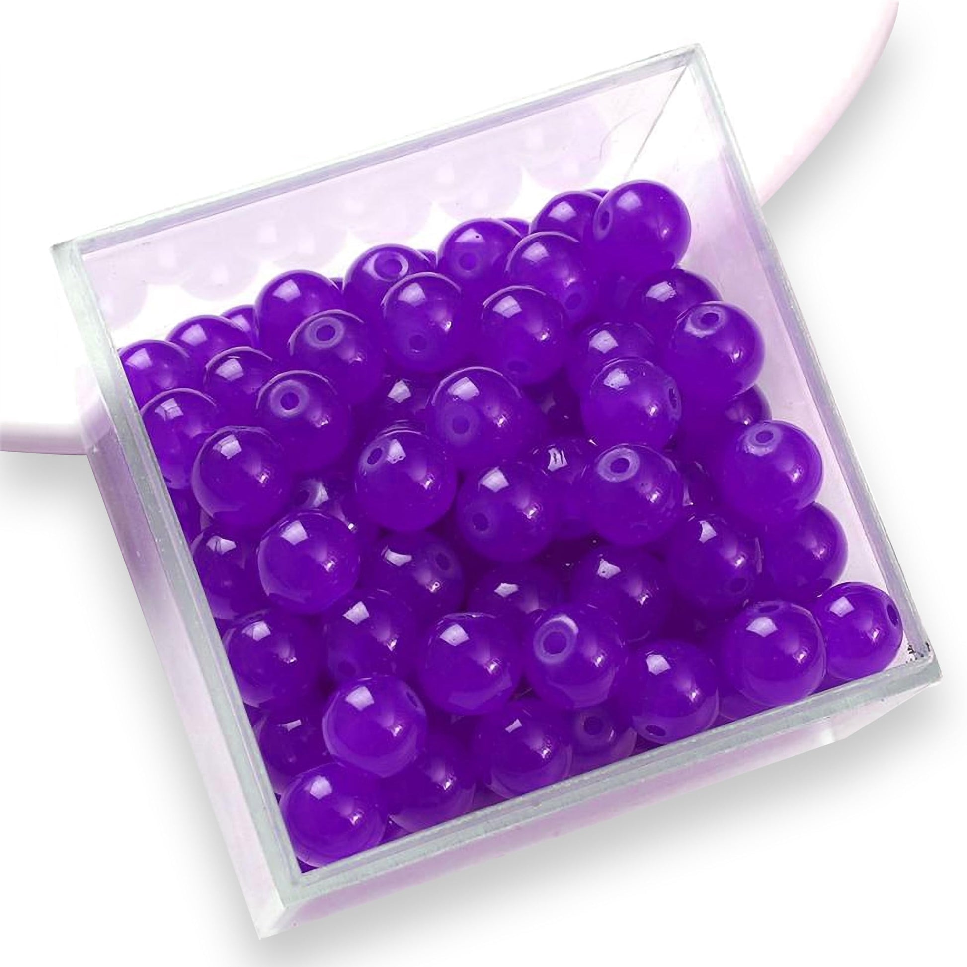 With purple and pearl 8mm beads, bracelet making, necklace making and DIY jewellery projects gets a clean decorative look.