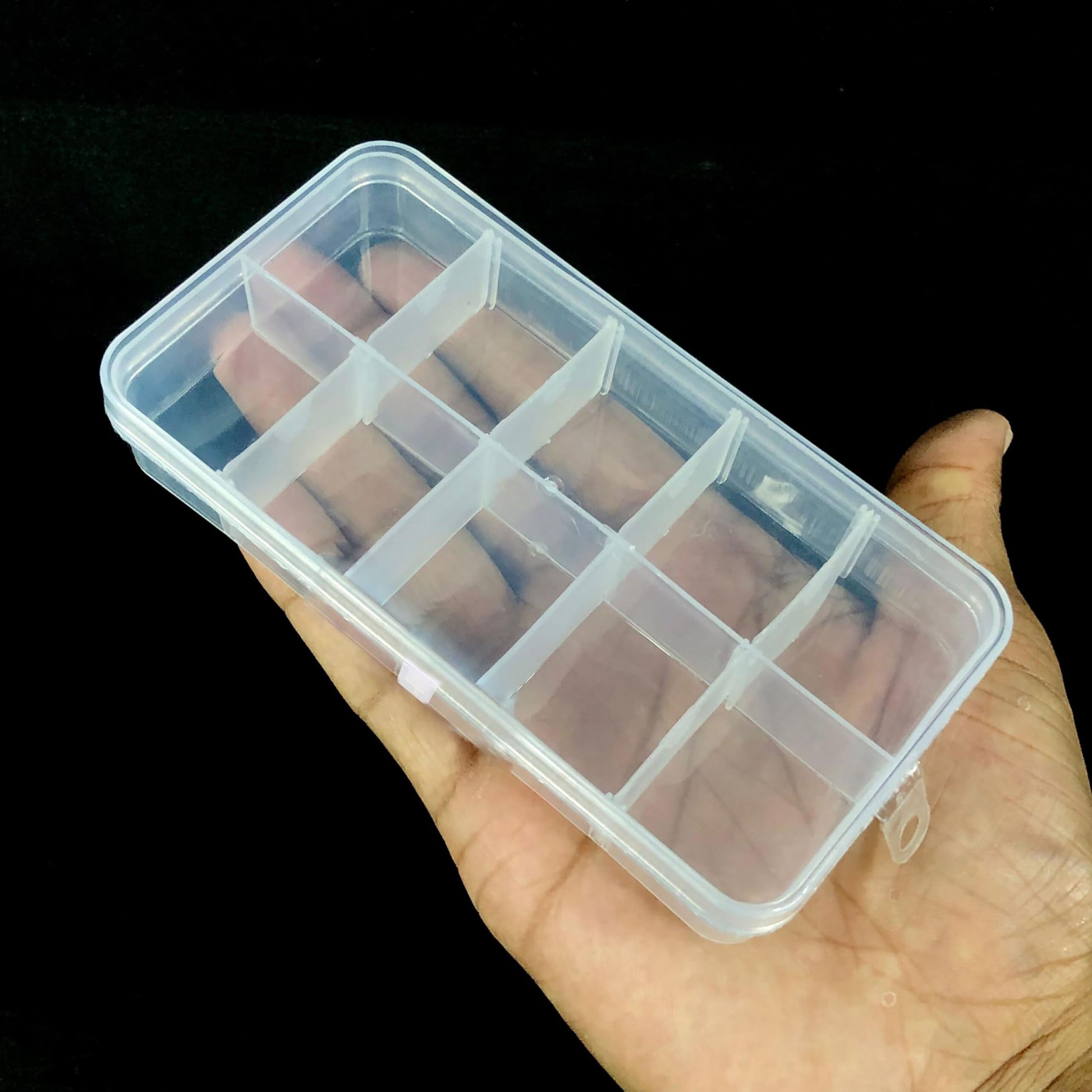 3 Boxes Plastic Partition Organizer with 10 Compartments. Close-up image showing product details and finish.