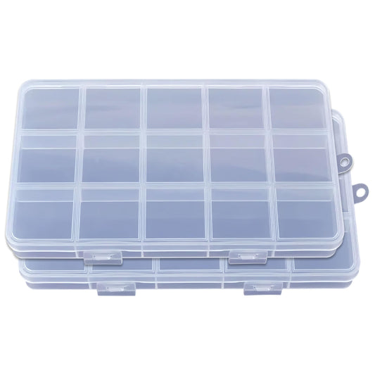 2 Boxes Plastic Organizer Box with 15 Compartments. Main product image showing the full product layout.
