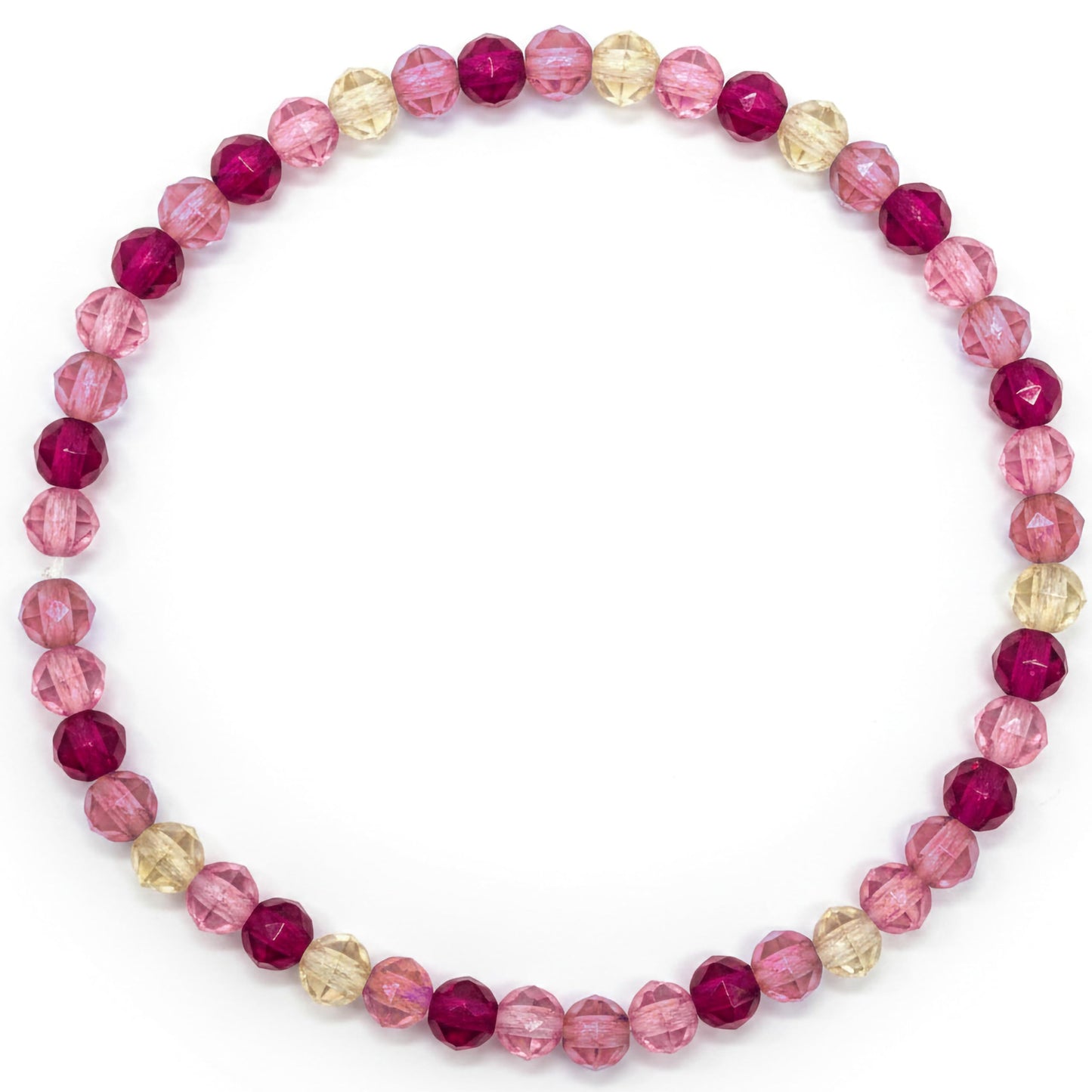Add easy sparkle to wrist stacks with a pink faceted beaded bracelet for women and girls.