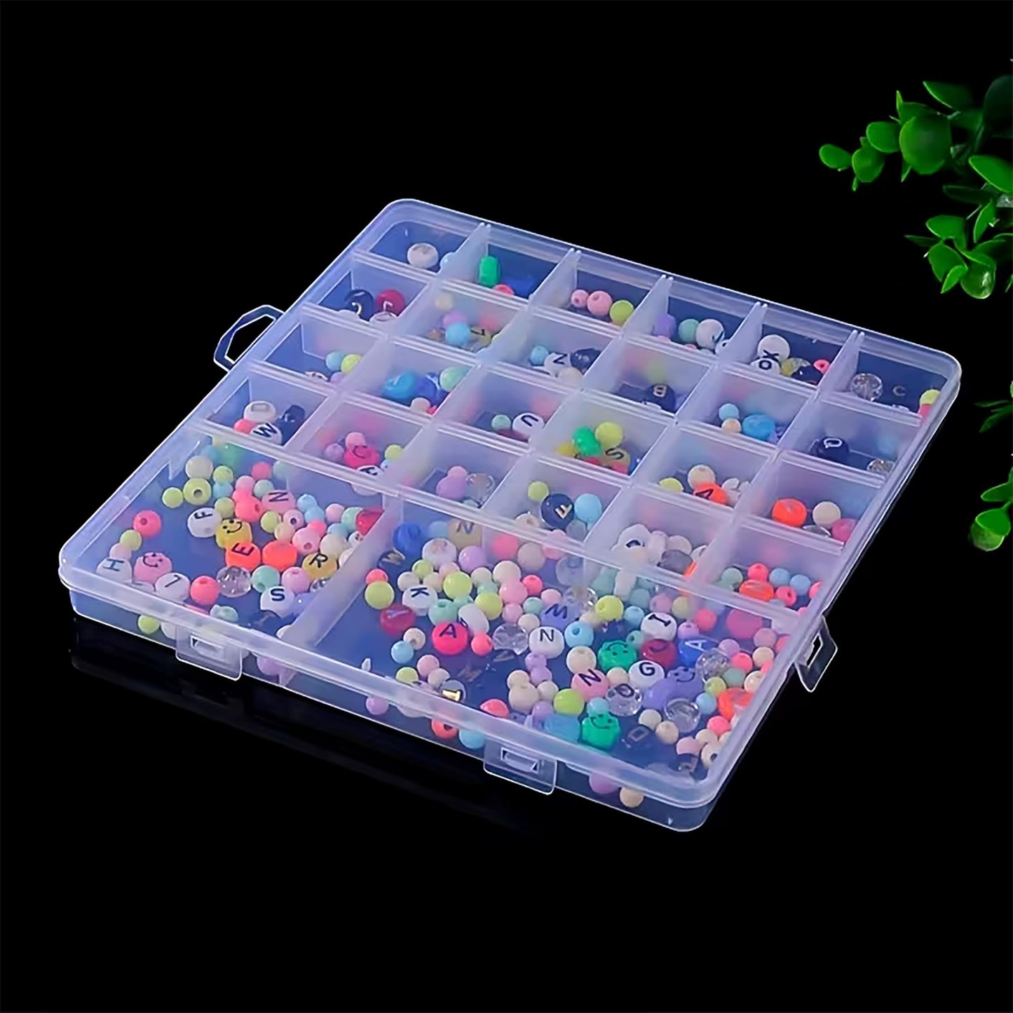 Plastic Jewellery Organizer Box with Partition, Transparent image 2