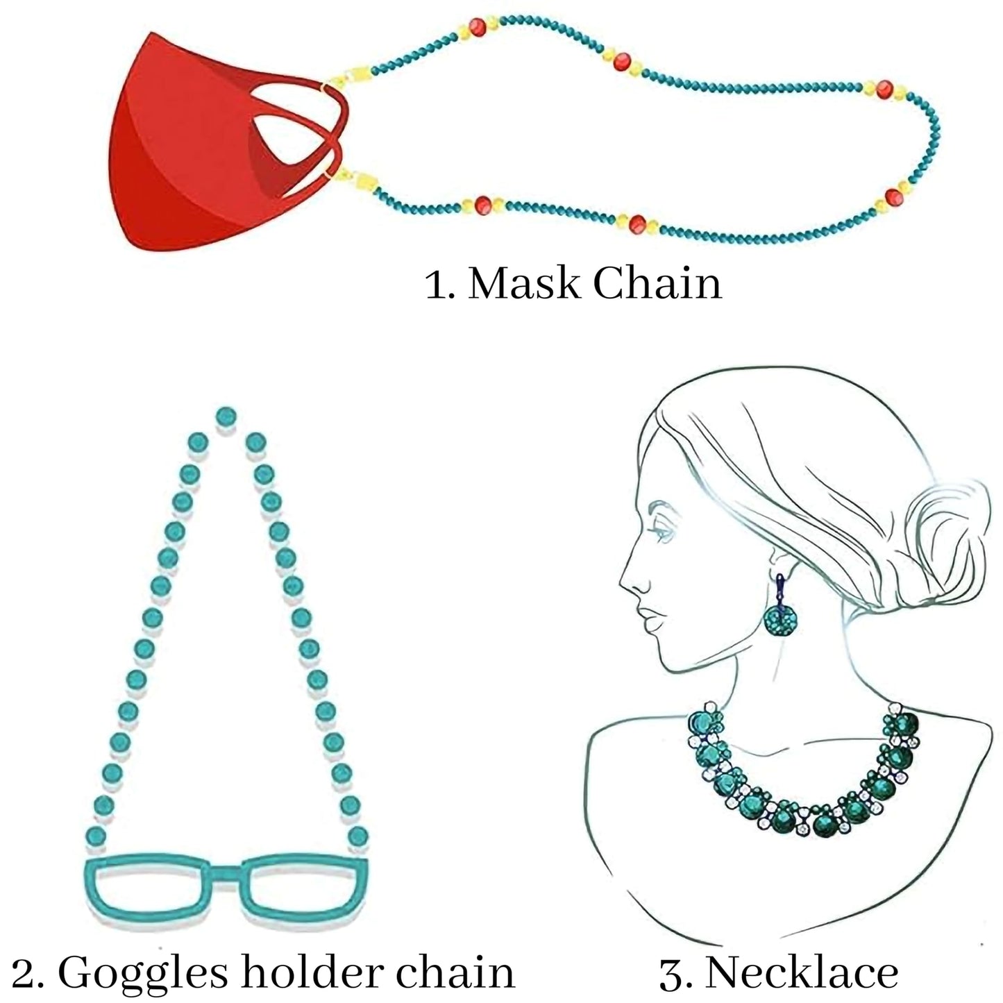 For neat results in fashion accessory styling, red yellow glass eyewear strap is a useful detail.