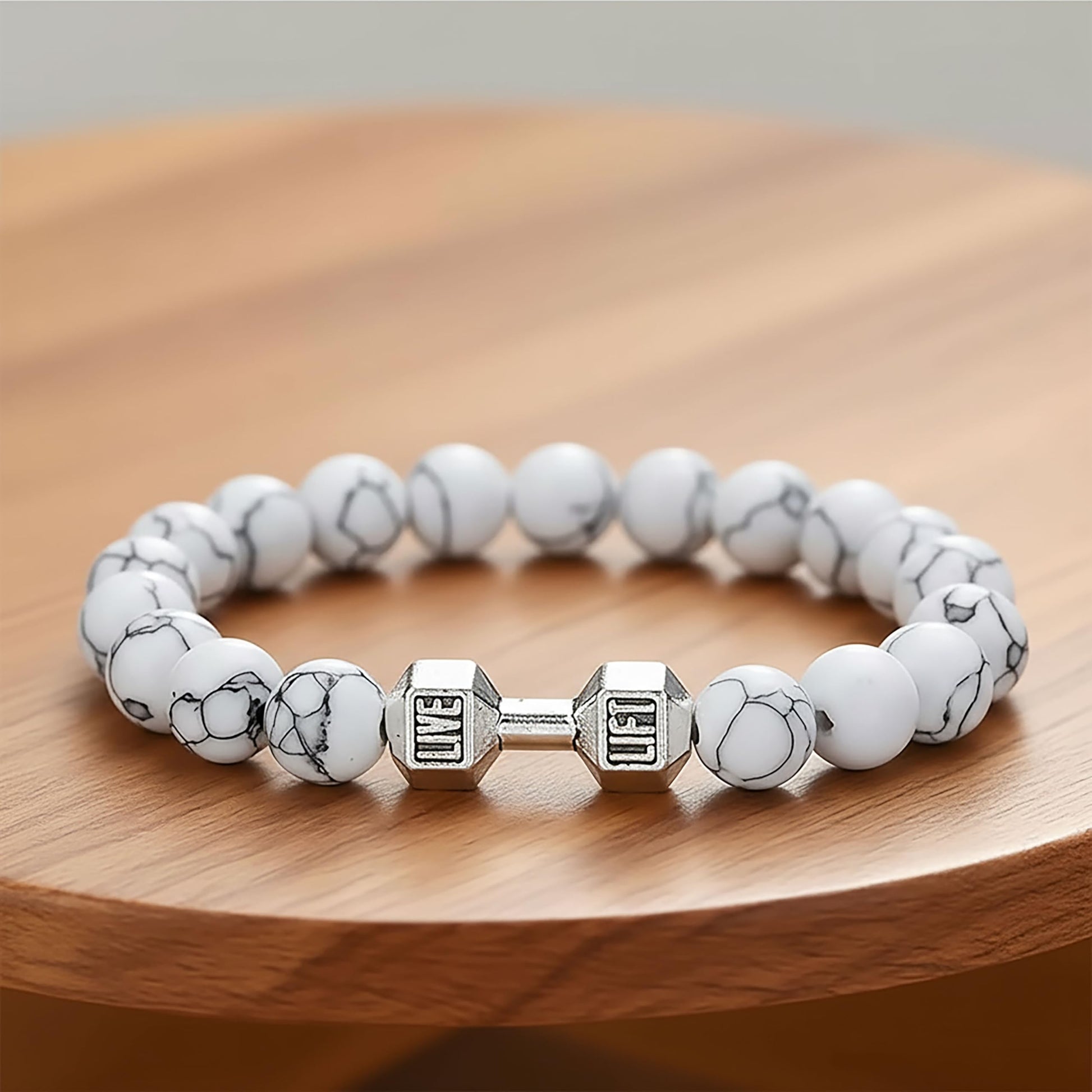 Dumbbell Bracelet for Men & Women, Gym Lover Fitness white image 4