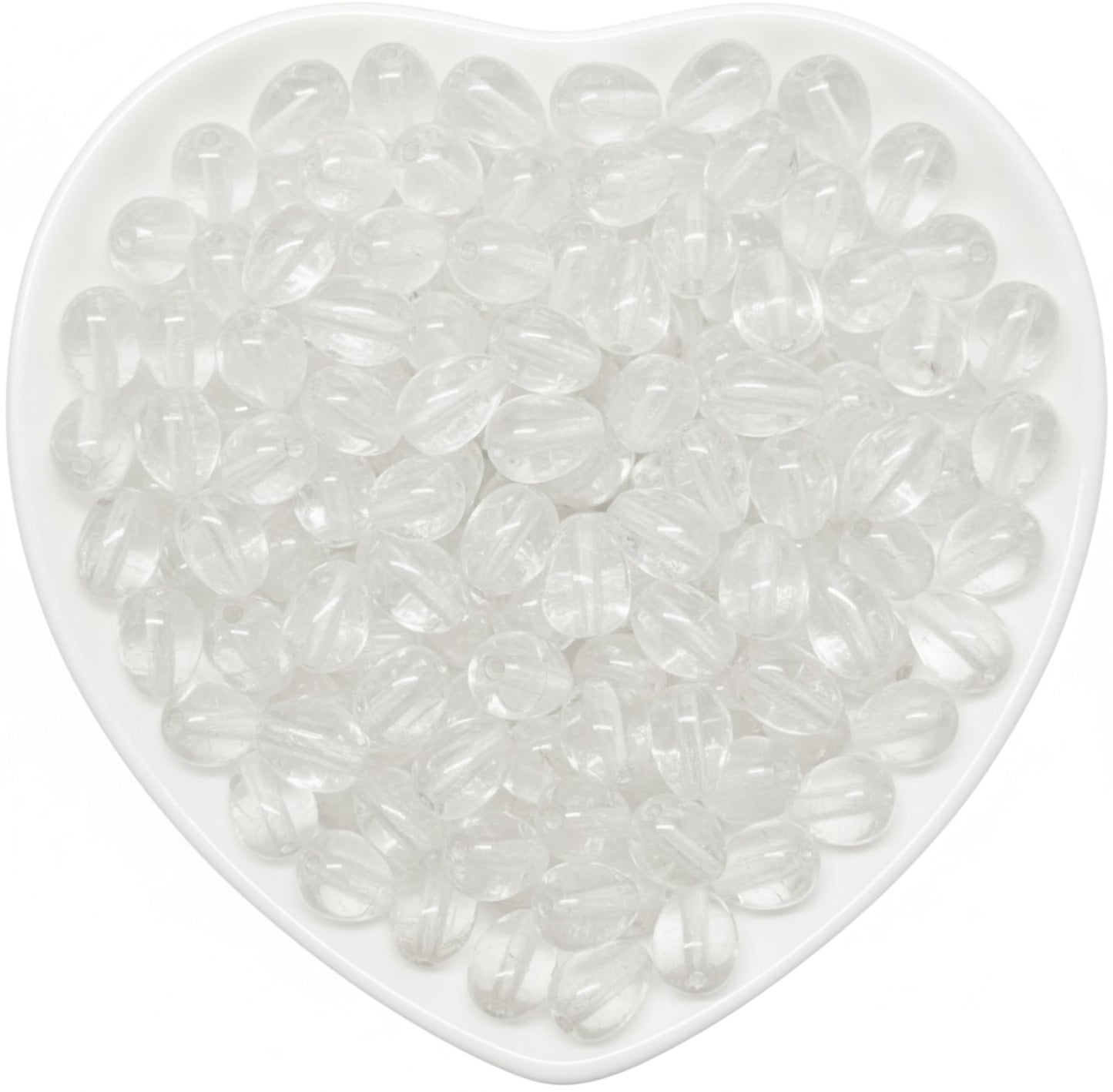 Use 10x6mm white glass beads to add dainty movement to necklaces, anklets and craft designs.