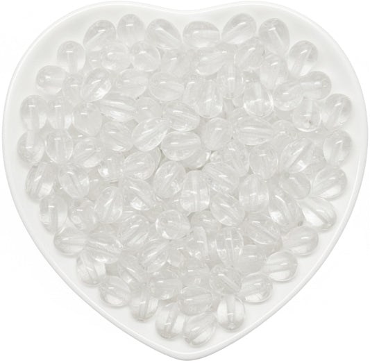 Use 10x6mm white glass beads to add dainty movement to necklaces, anklets and craft designs.