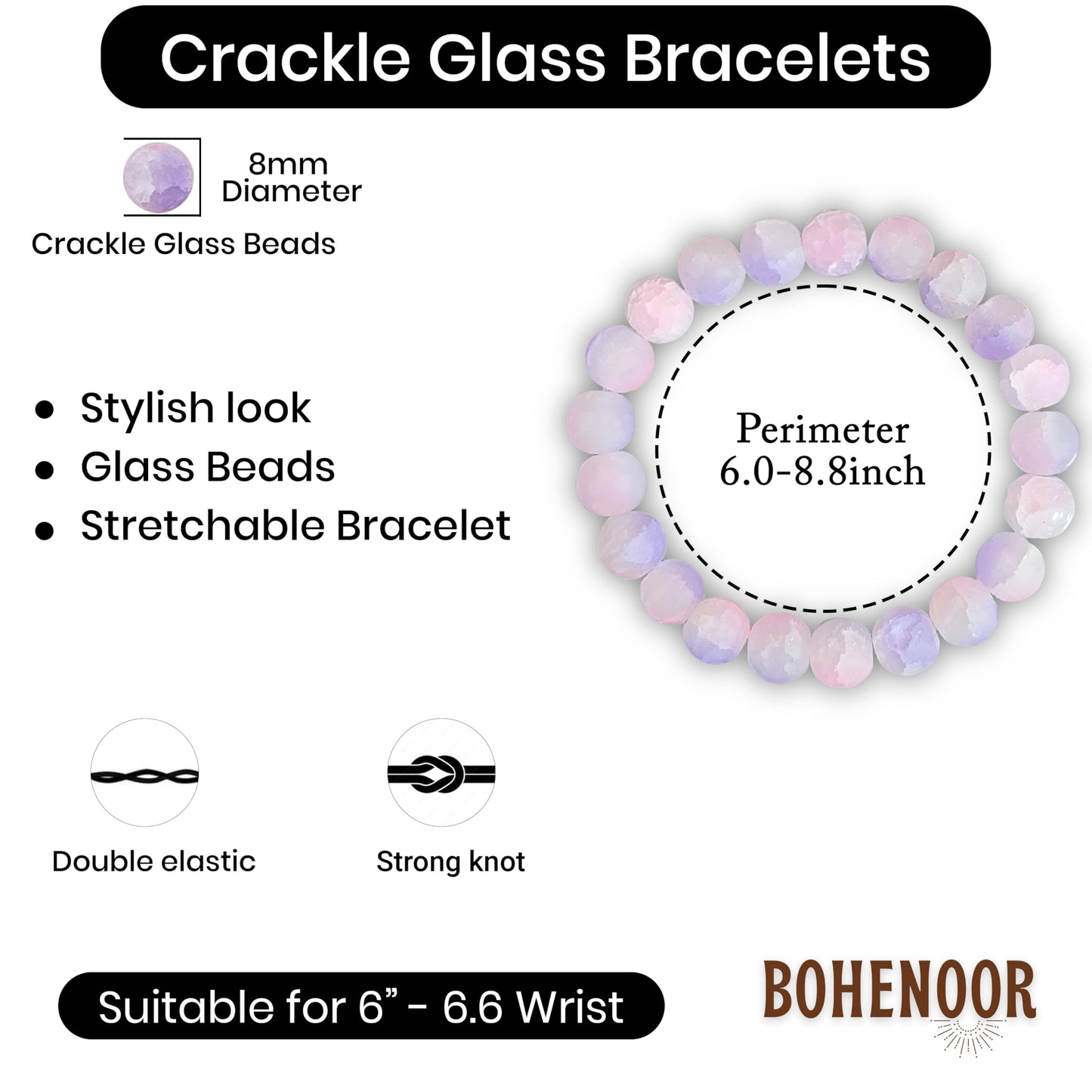 Multicolor Dual Shade Beaded Bracelets for Women and Girls Acrylic. Detailed image showing bracelet styling and craftsmanship.