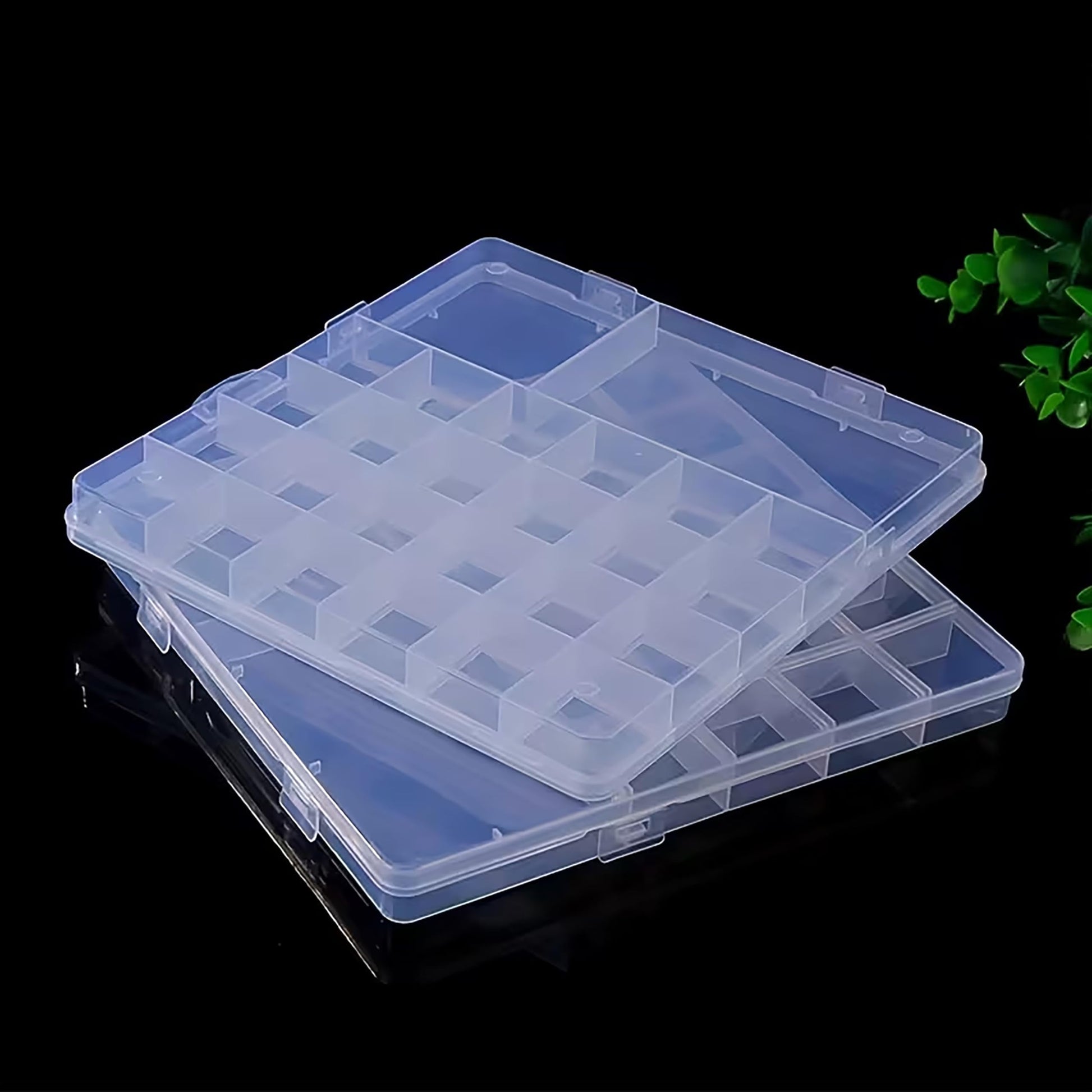 Plastic Jewellery Organizer Box with Partition, Transparent image 4