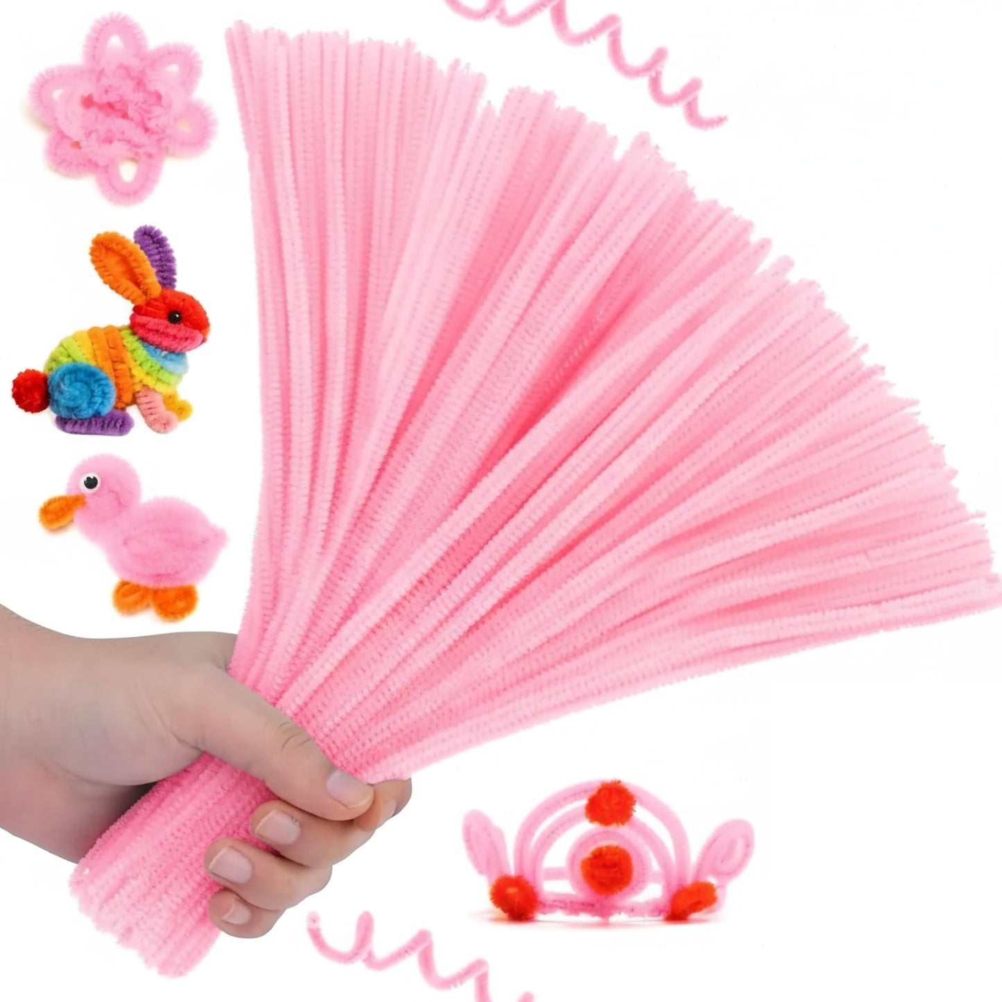 Give flower making a handmade touch with soft chenille pipe cleaner stems for school art.